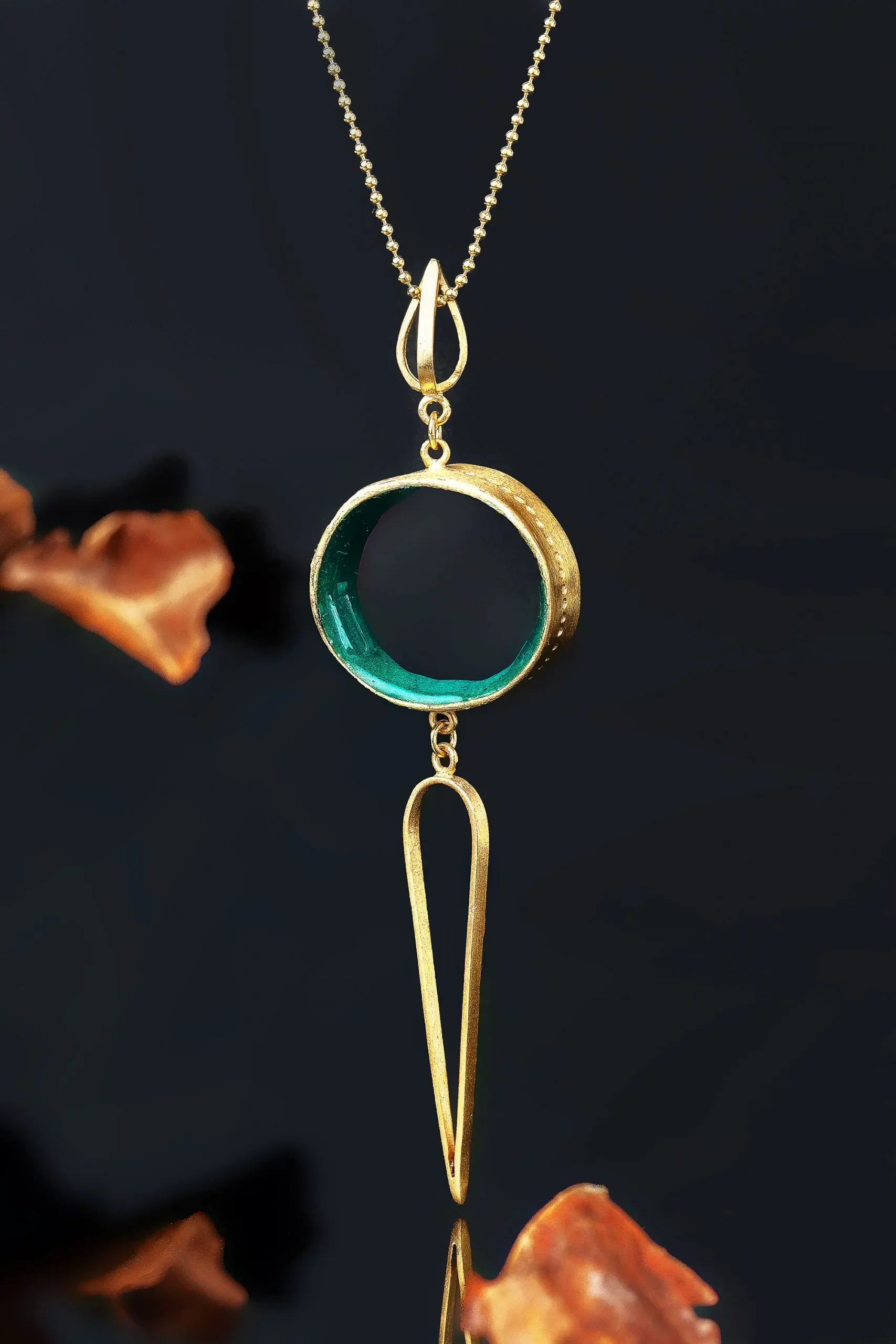 Handmade Jewellery | Geometric gold plated silver necklace gallery 2