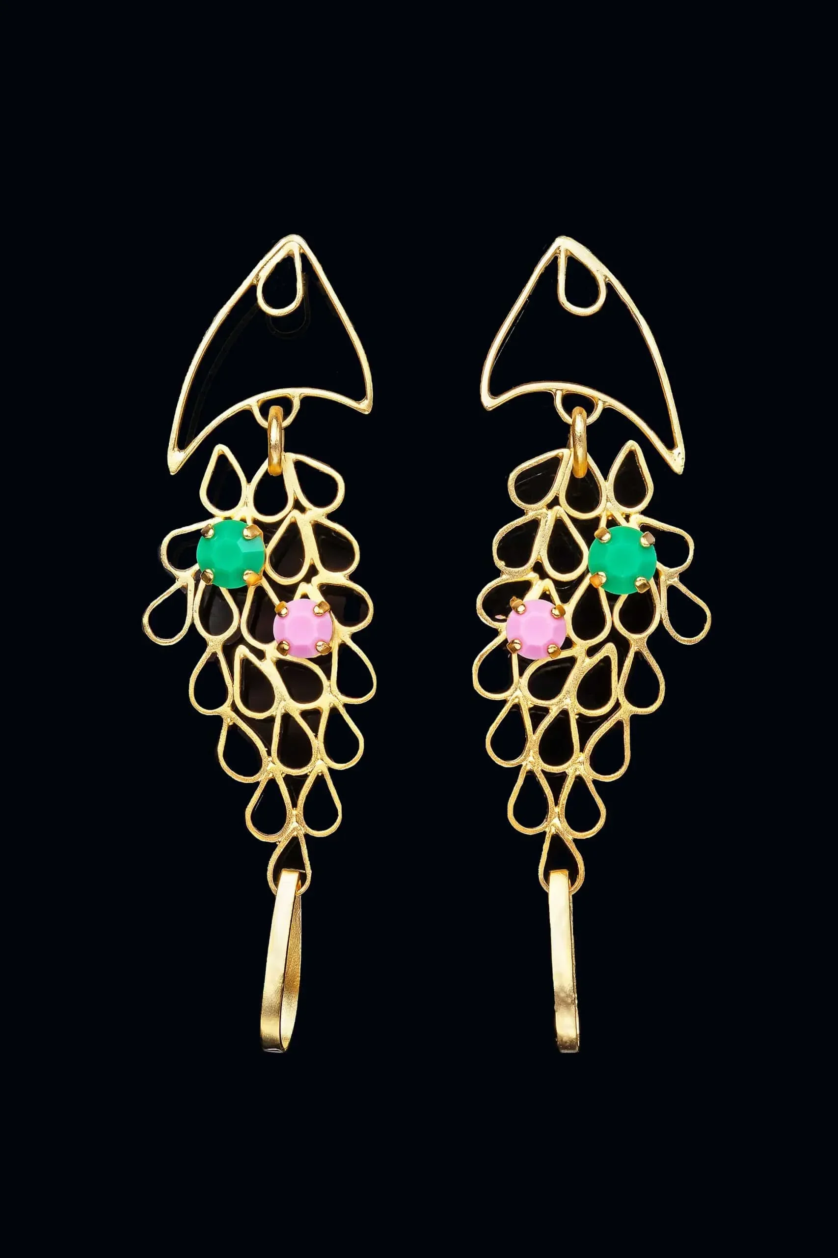 Handmade Jewellery | Fish handmade gold plated earrings gallery 2