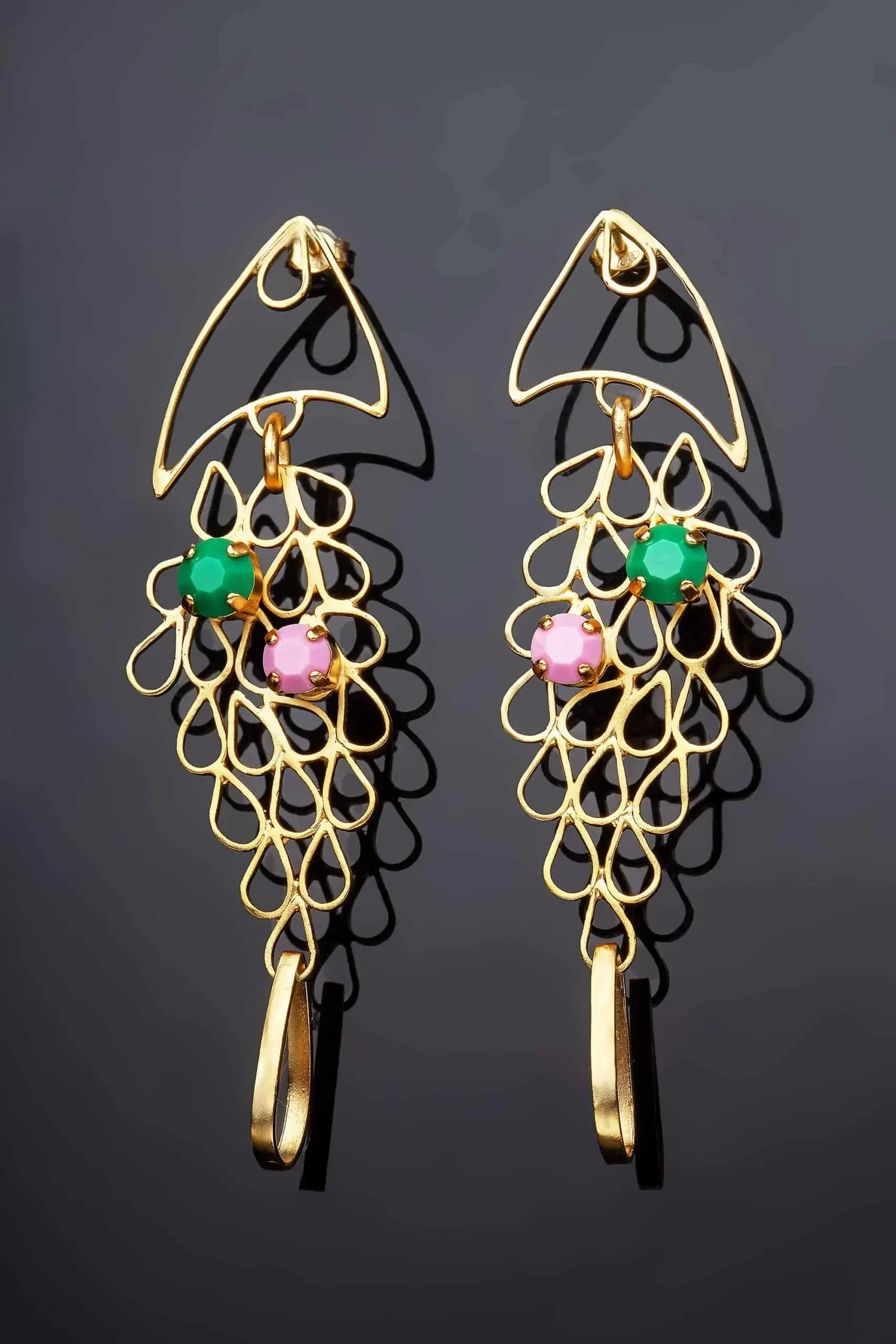 Handmade Jewellery | Fish handmade gold plated earrings gallery 1