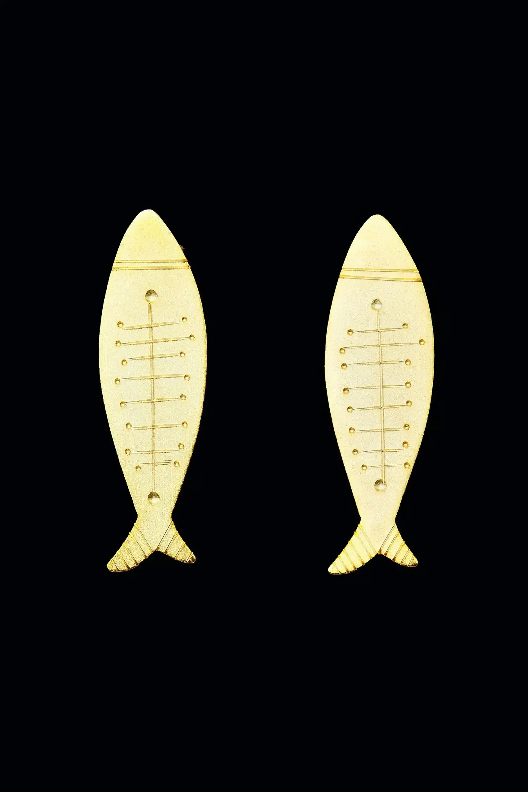 Handmade Jewellery | Handmade gold plated bronze fish earrings gallery 1