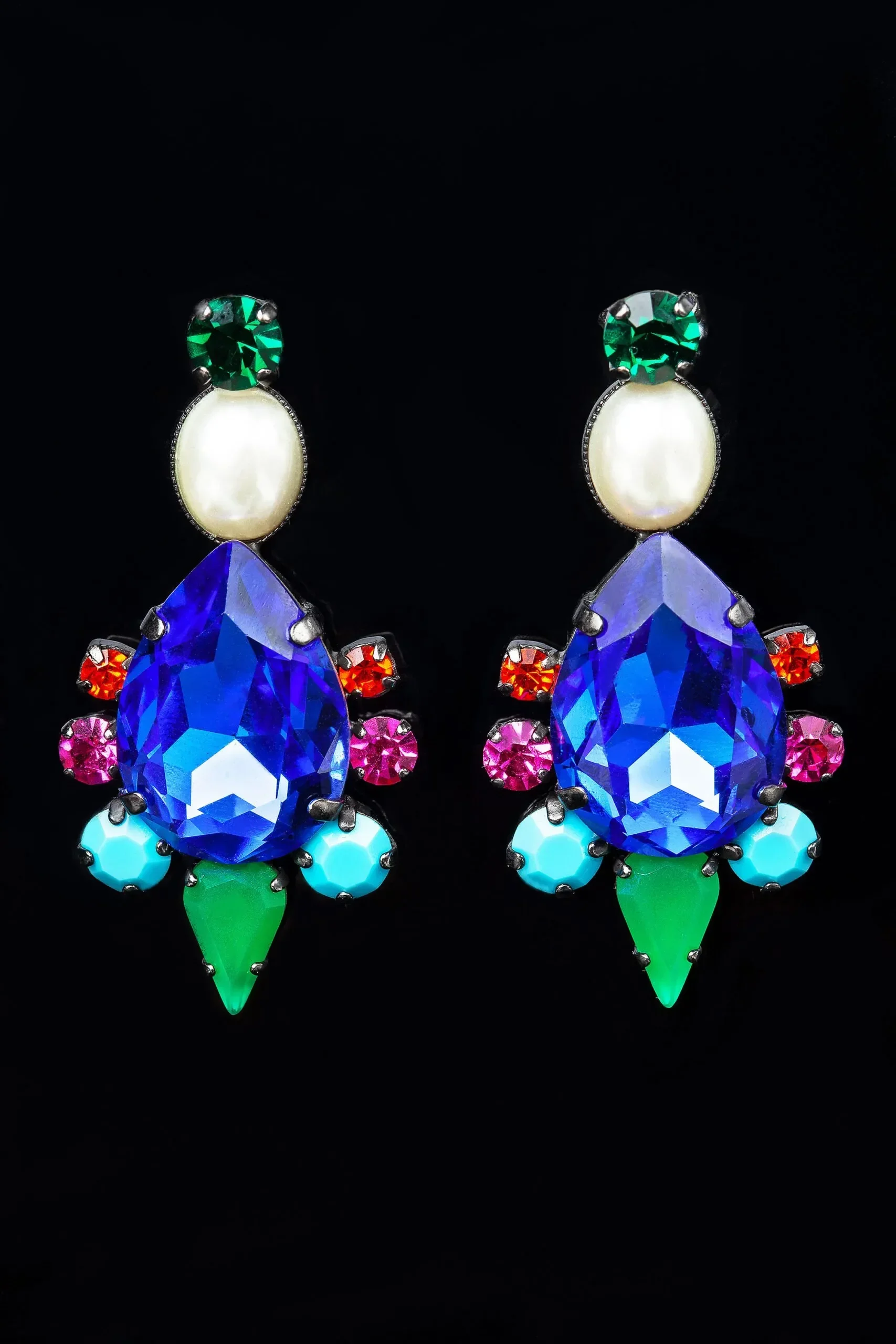 Handmade Jewellery | Handmade colourful earrings with Swarovski crystals gallery 2