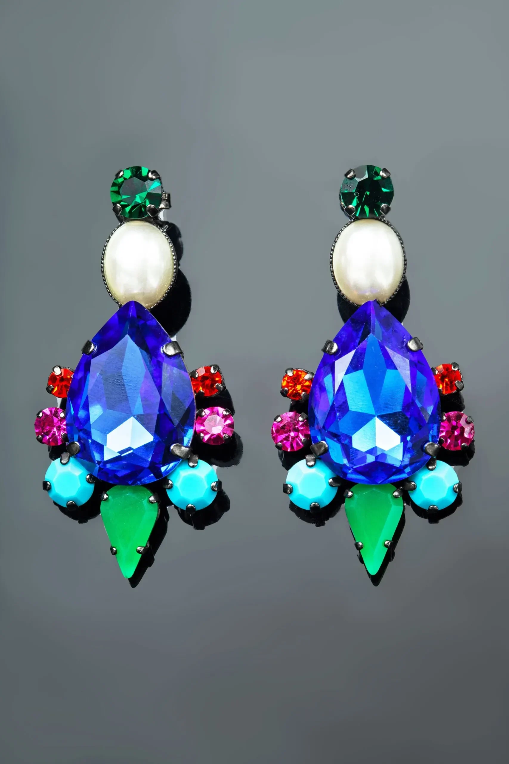 Handmade Jewellery | Handmade colourful earrings with Swarovski crystals gallery 1