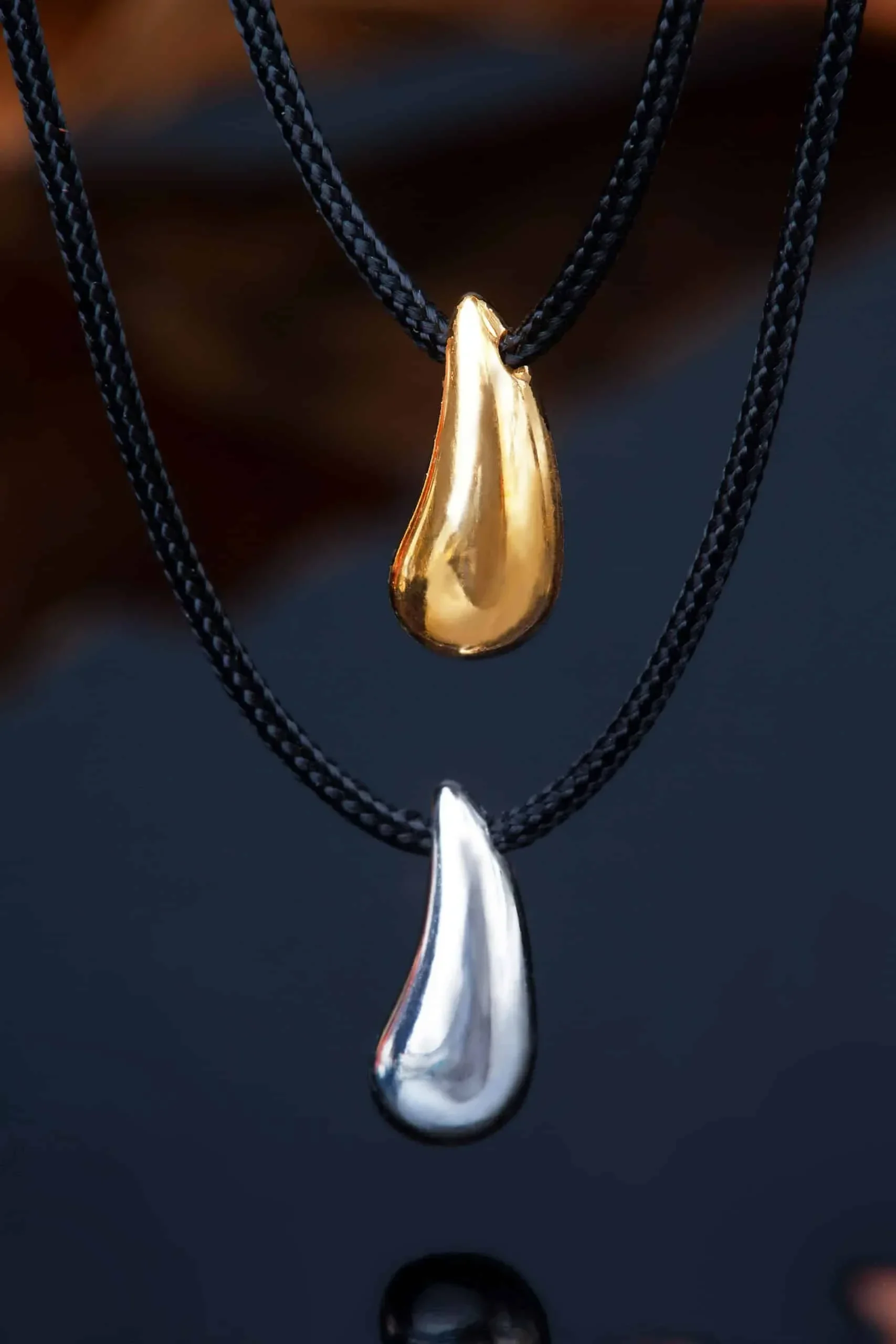 Handmade Jewellery | Drop gold plated silver necklace gallery 2