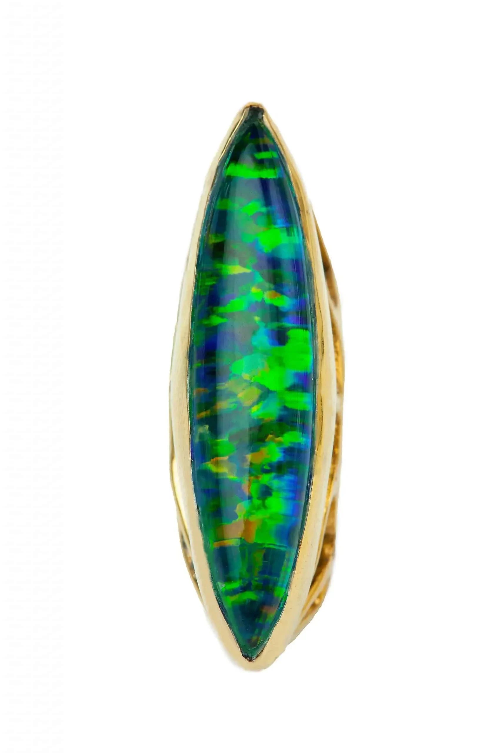 Handmade Jewellery | Azurite and Malachite gold plated silver ring gallery 3