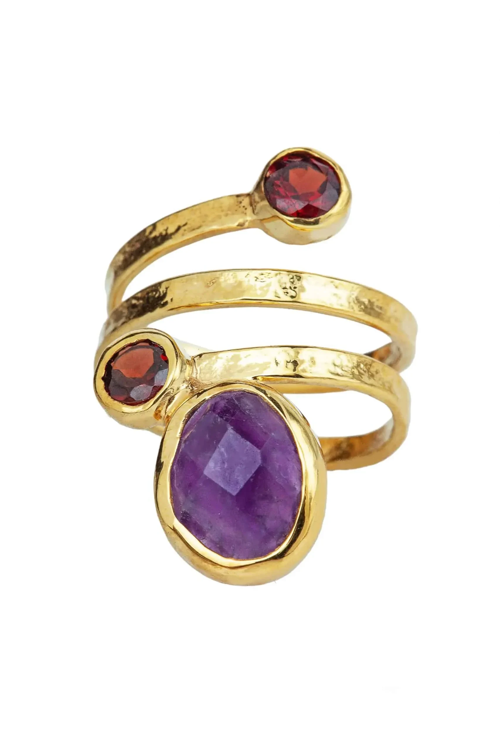 Handmade Jewellery | Amethyst gold plated silver ring gallery 2