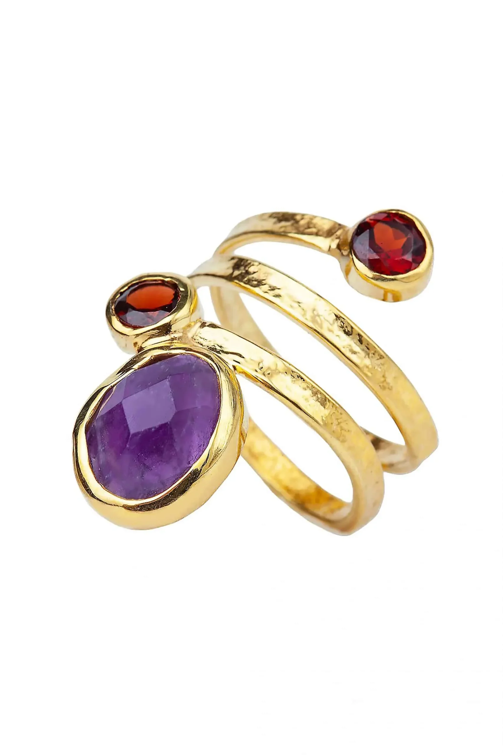 Handmade Jewellery | Amethyst gold plated silver ring main