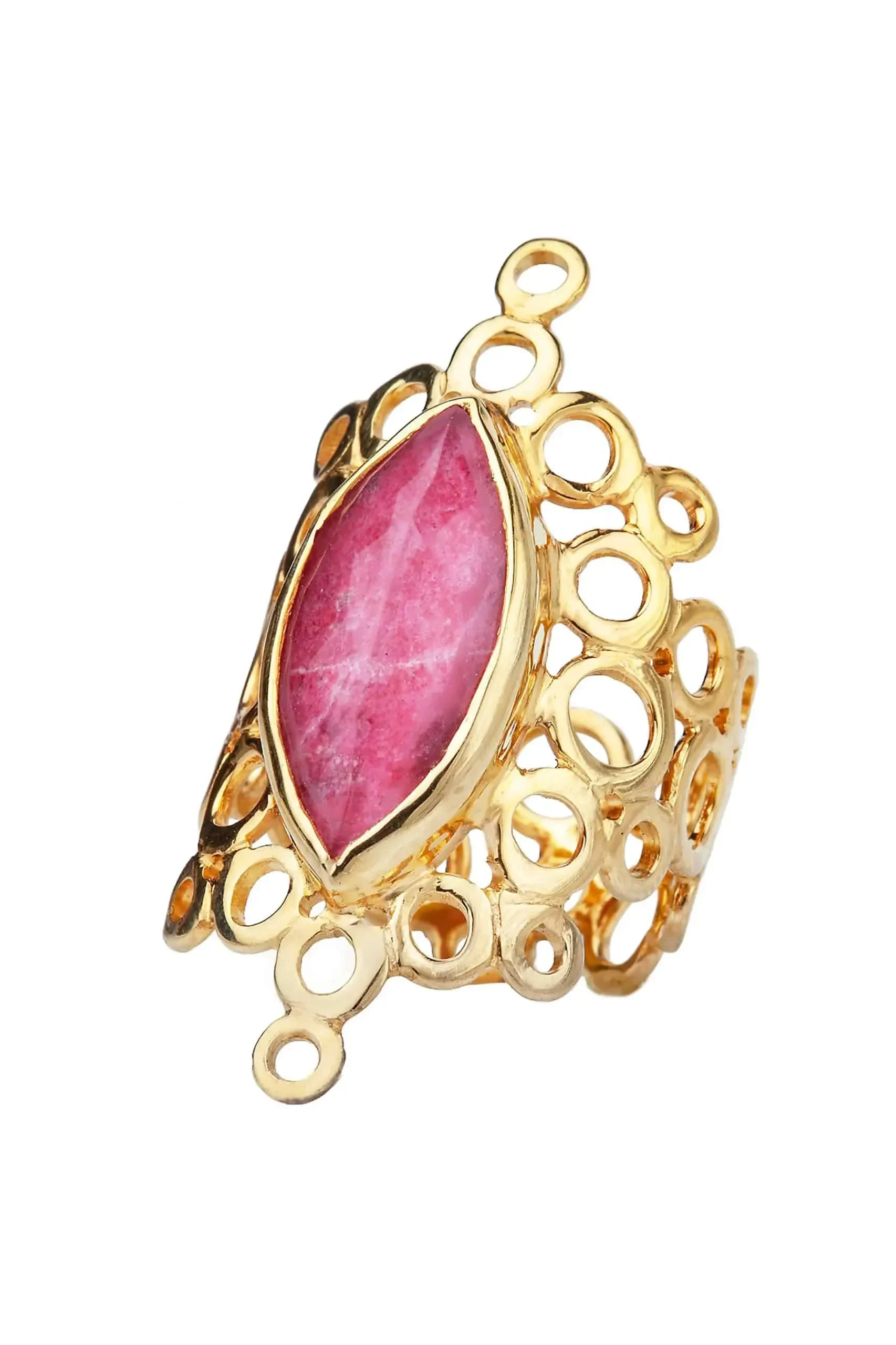 Handmade Jewellery | Tulite gold plated silver ring gallery 3