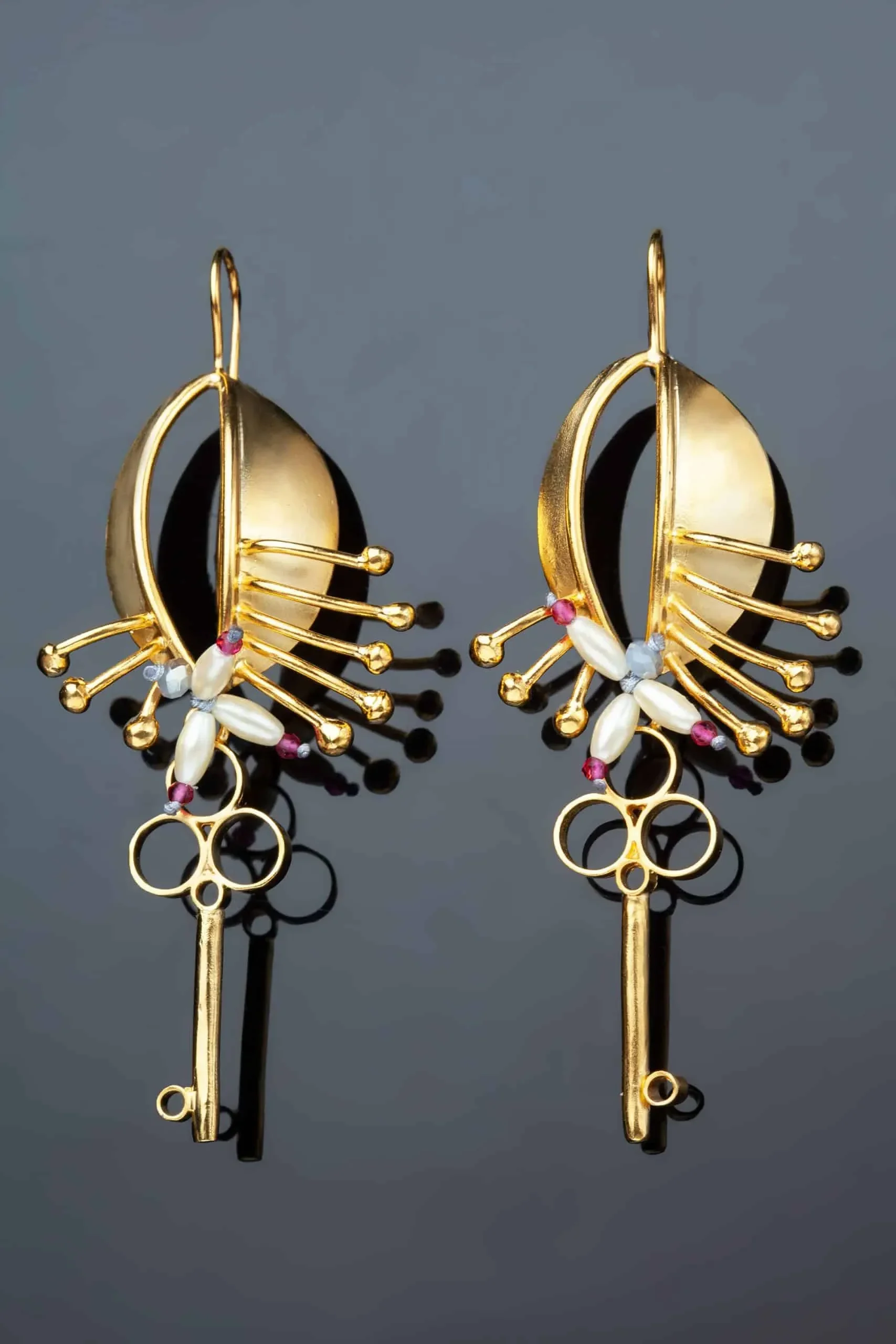 Handmade Jewellery | Eyes handmade gold plated bronze earrings gallery 2