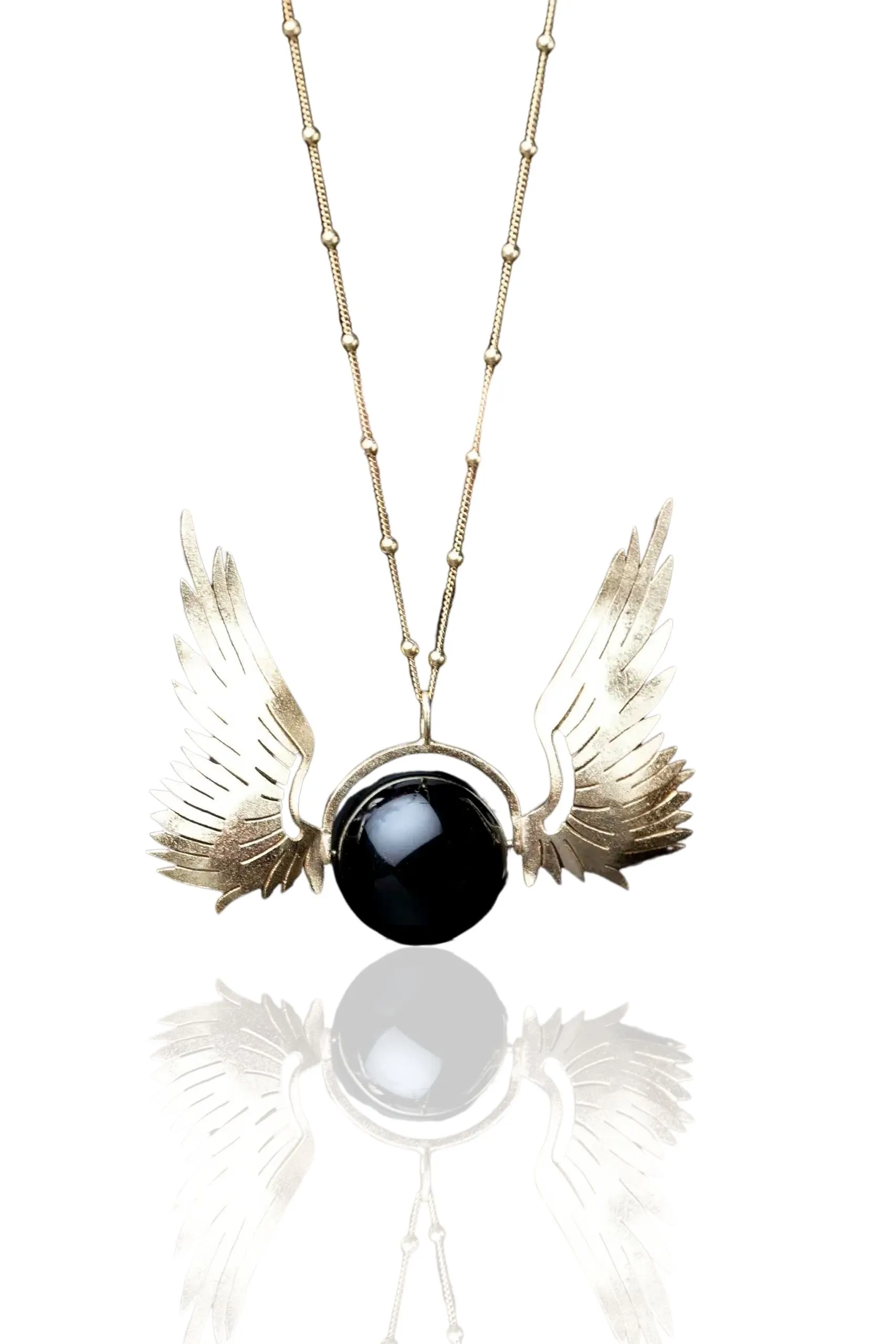 Handmade Jewellery | Angel wings gold plated silver necklace main