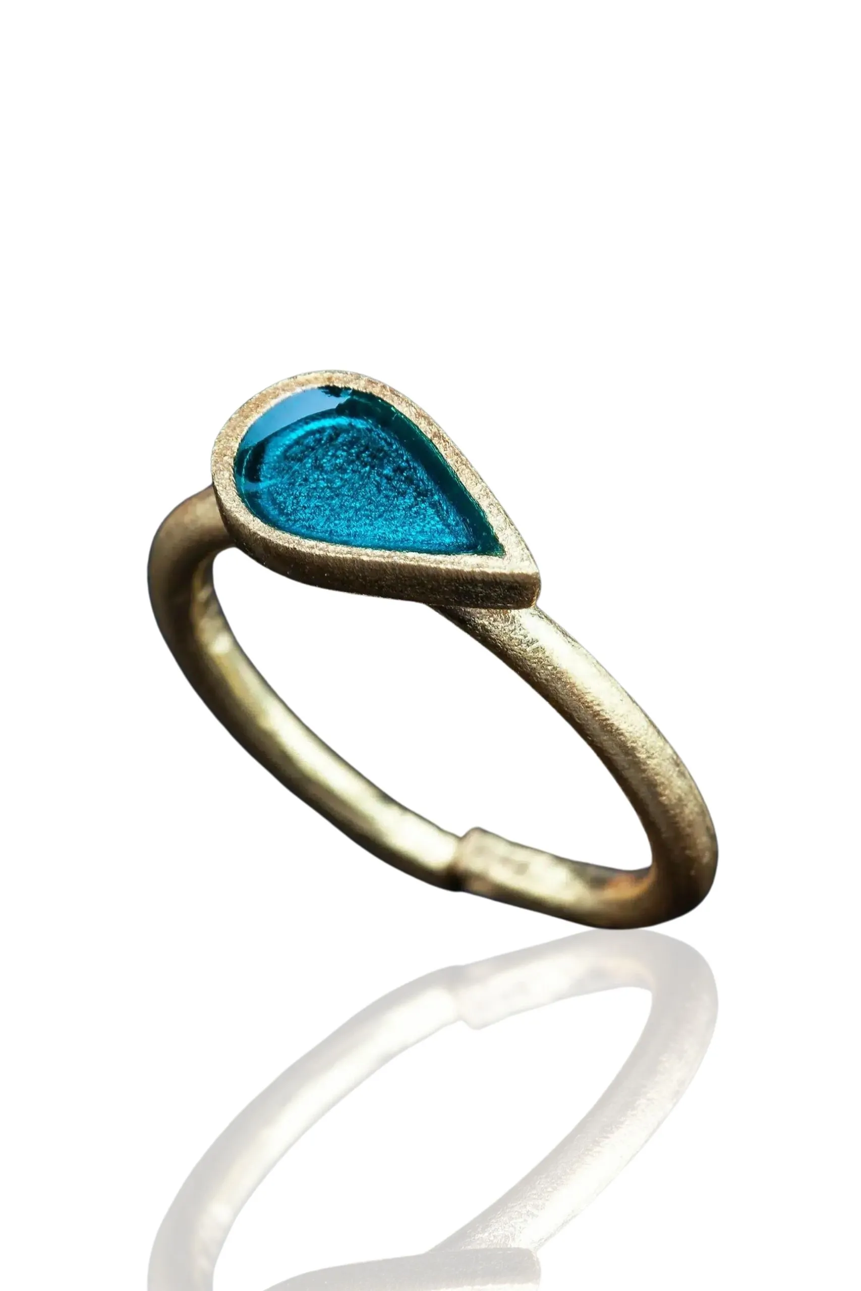 Handmade Jewellery | Drop handmade gold plated silver ring main