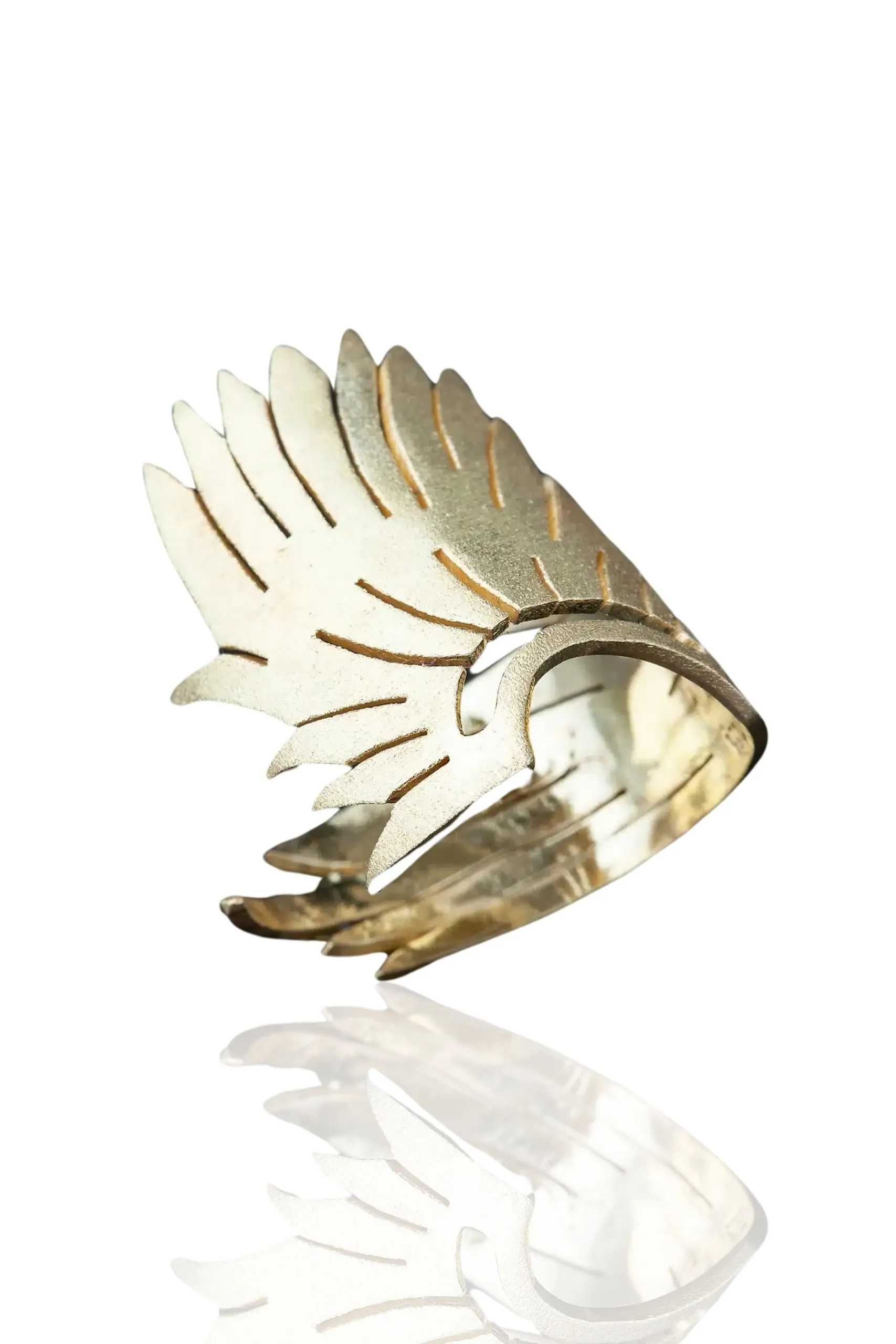 Angel wing handmade silver ring