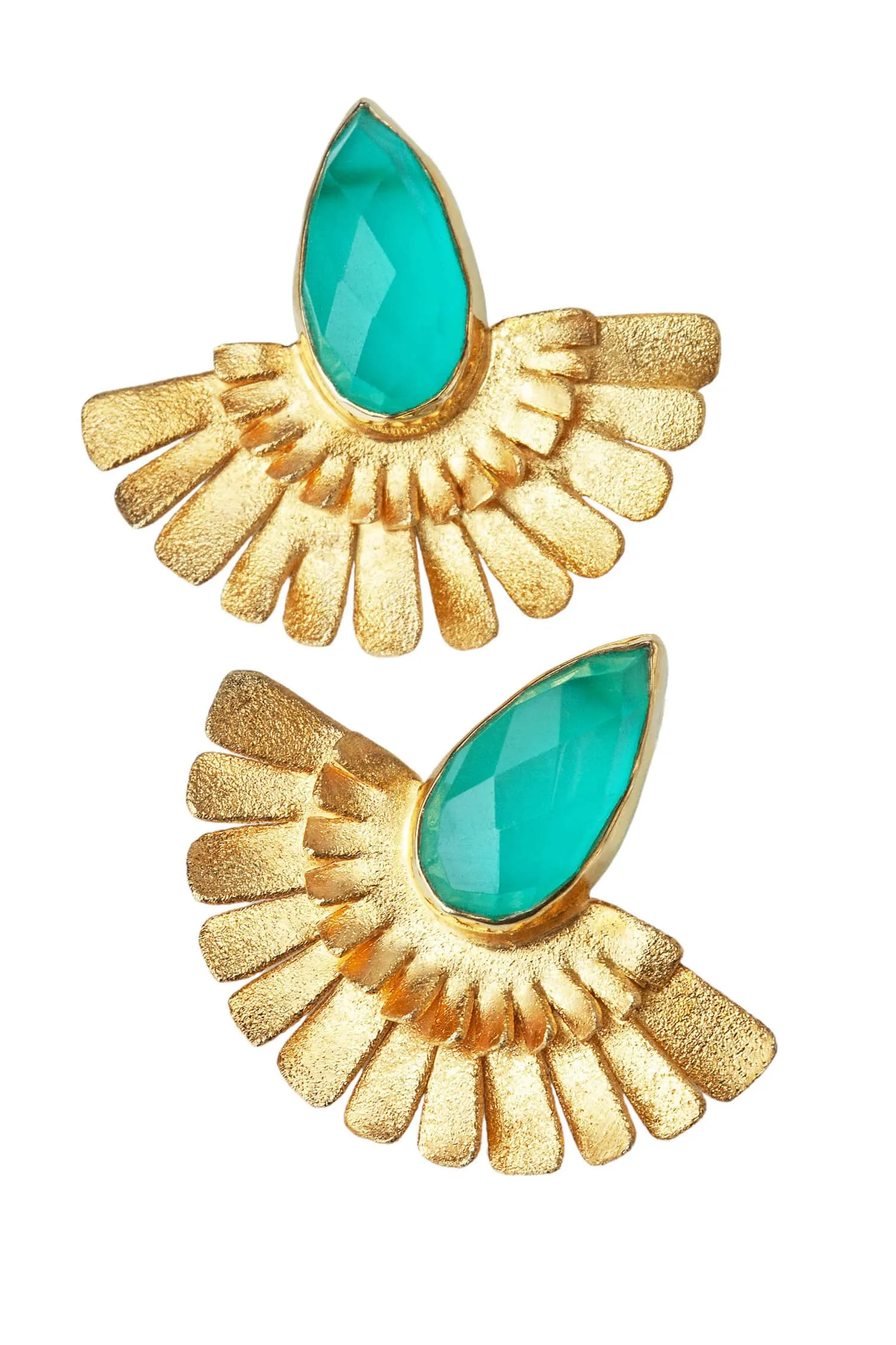 Handmade Jewellery | Chalcedony gold plated silver earrings gallery 1