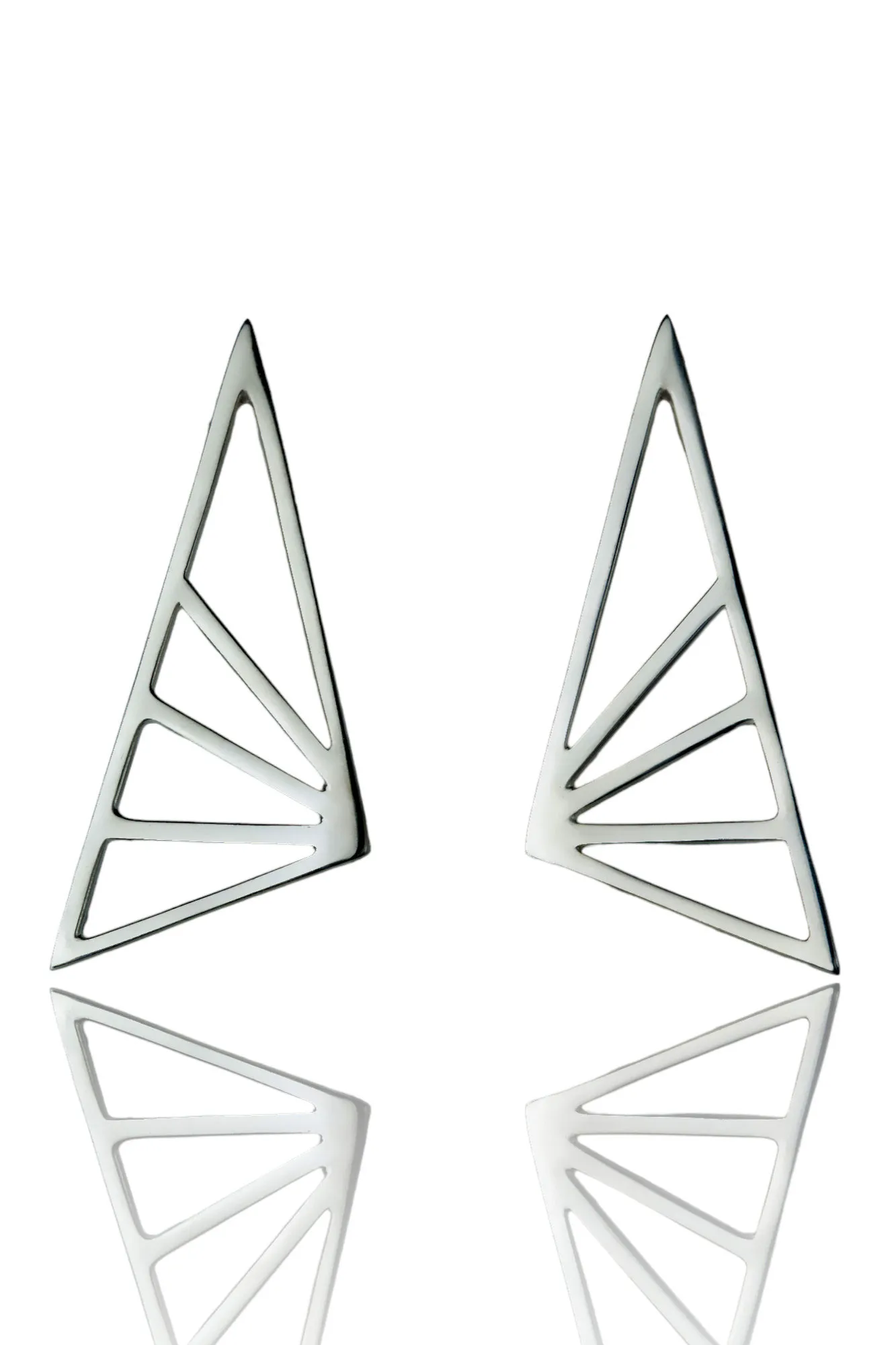 Handmade Jewellery | Triangle minimal silver earrings main