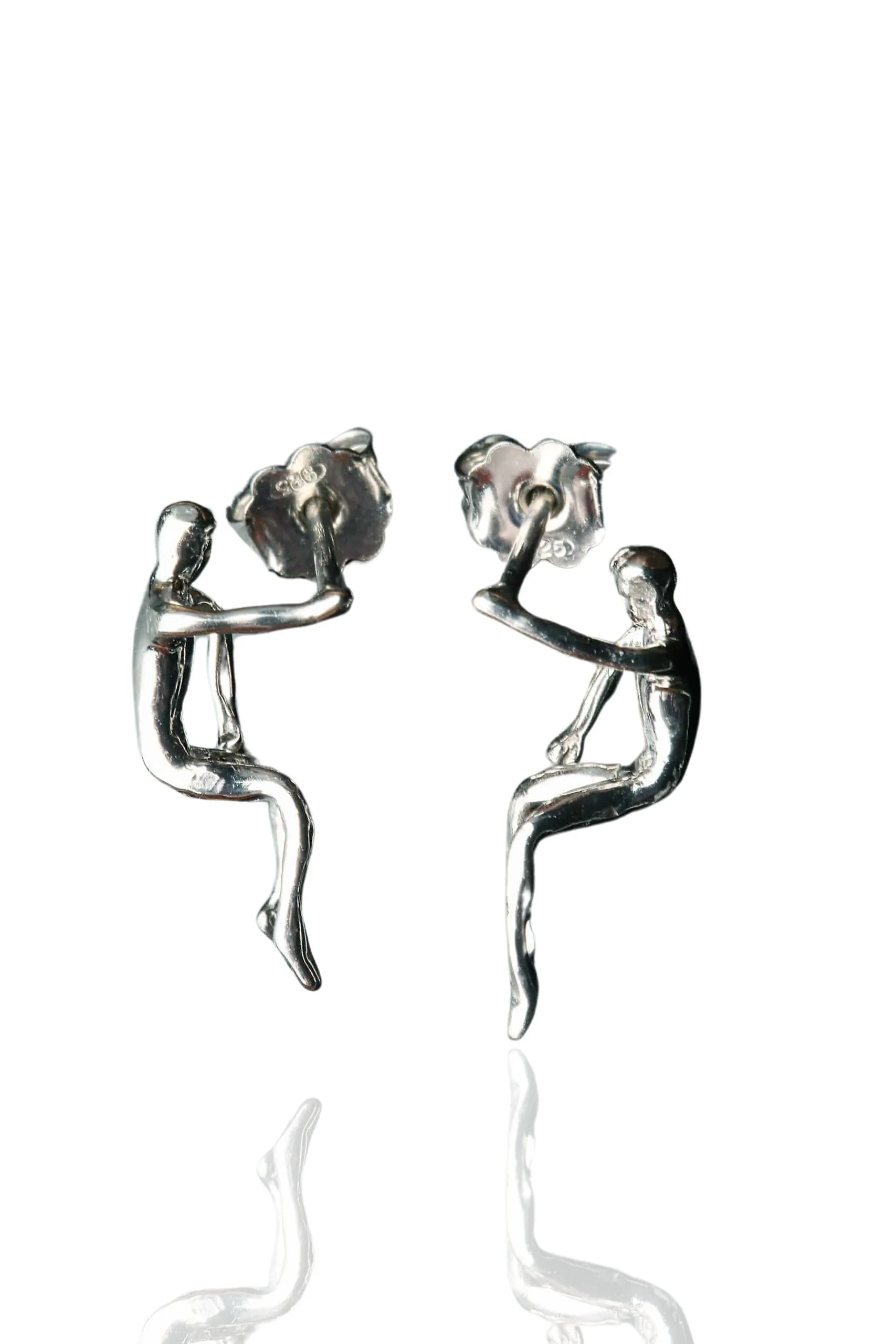 Handmade Jewellery | Figure shaped silver earrings main