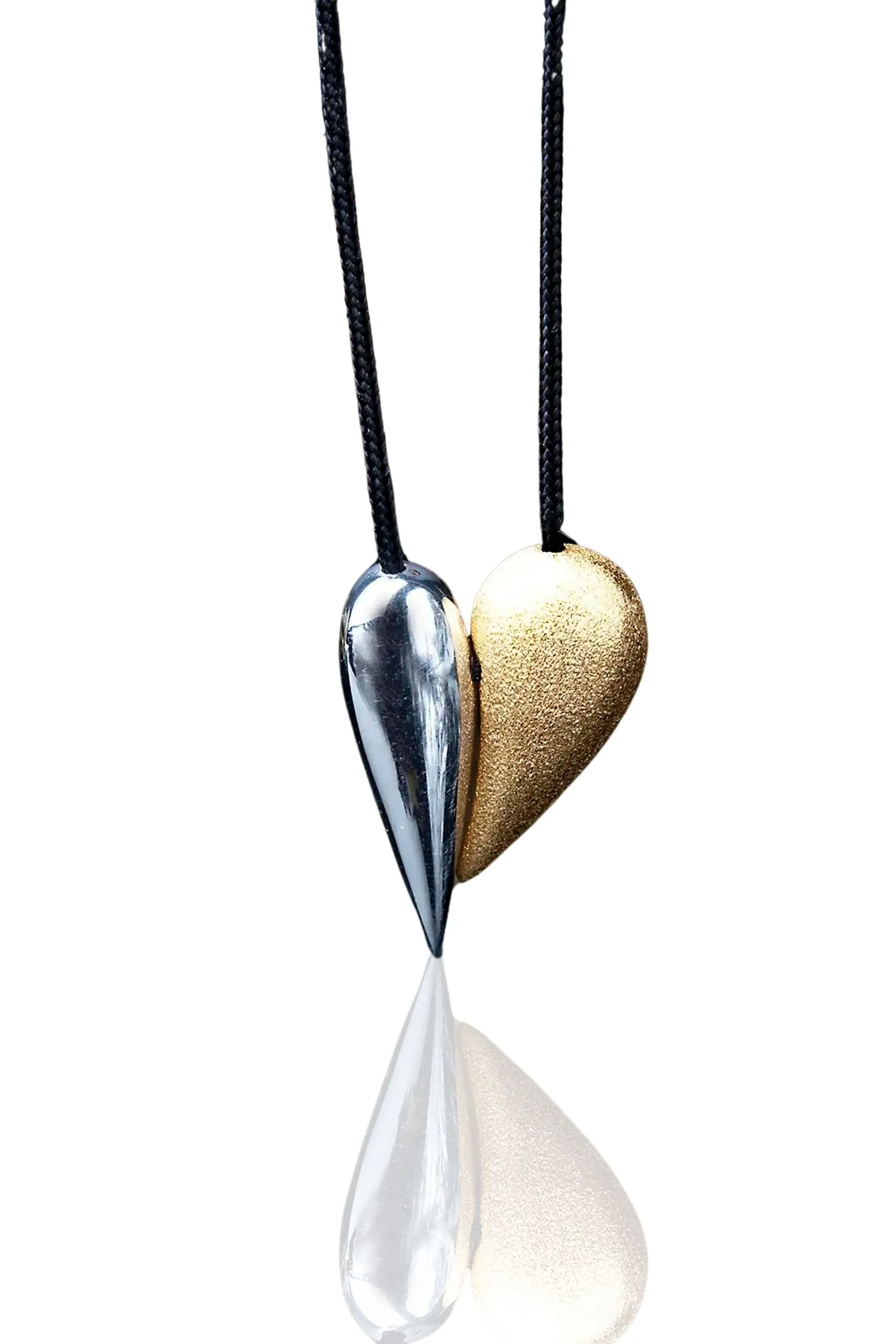 Handmade Jewellery | Heart silver necklace, gold and rhodium plated main