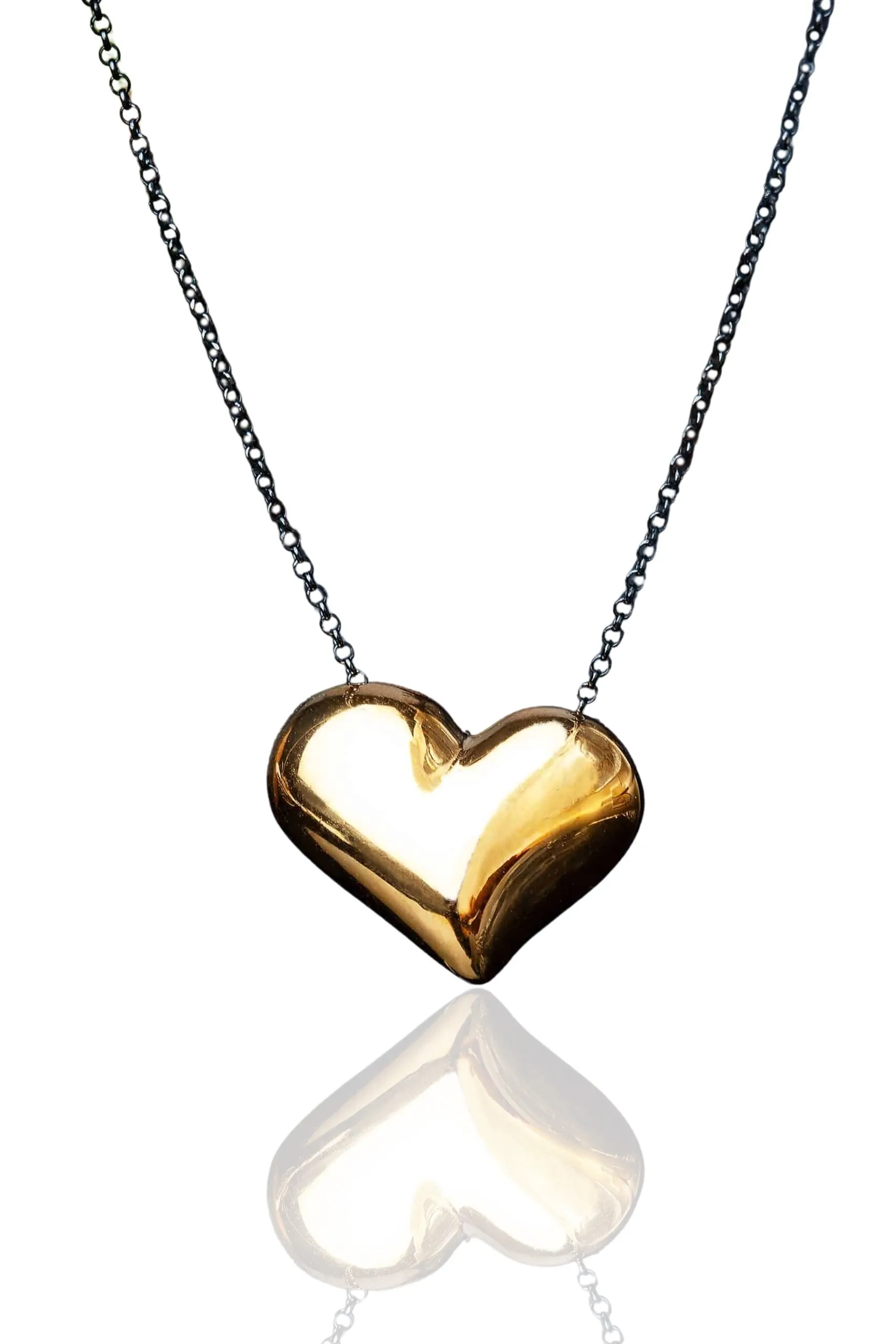 Handmade Jewellery | Heart gold plated silver necklace main