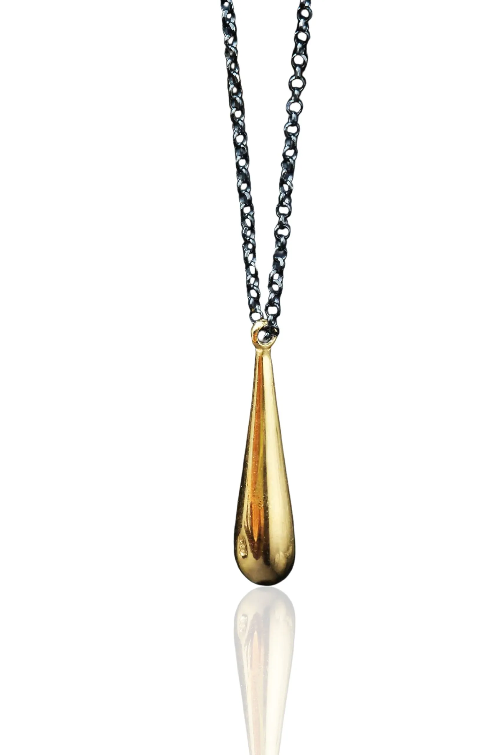 Handmade Jewellery | Drop gold plated silver pendant main