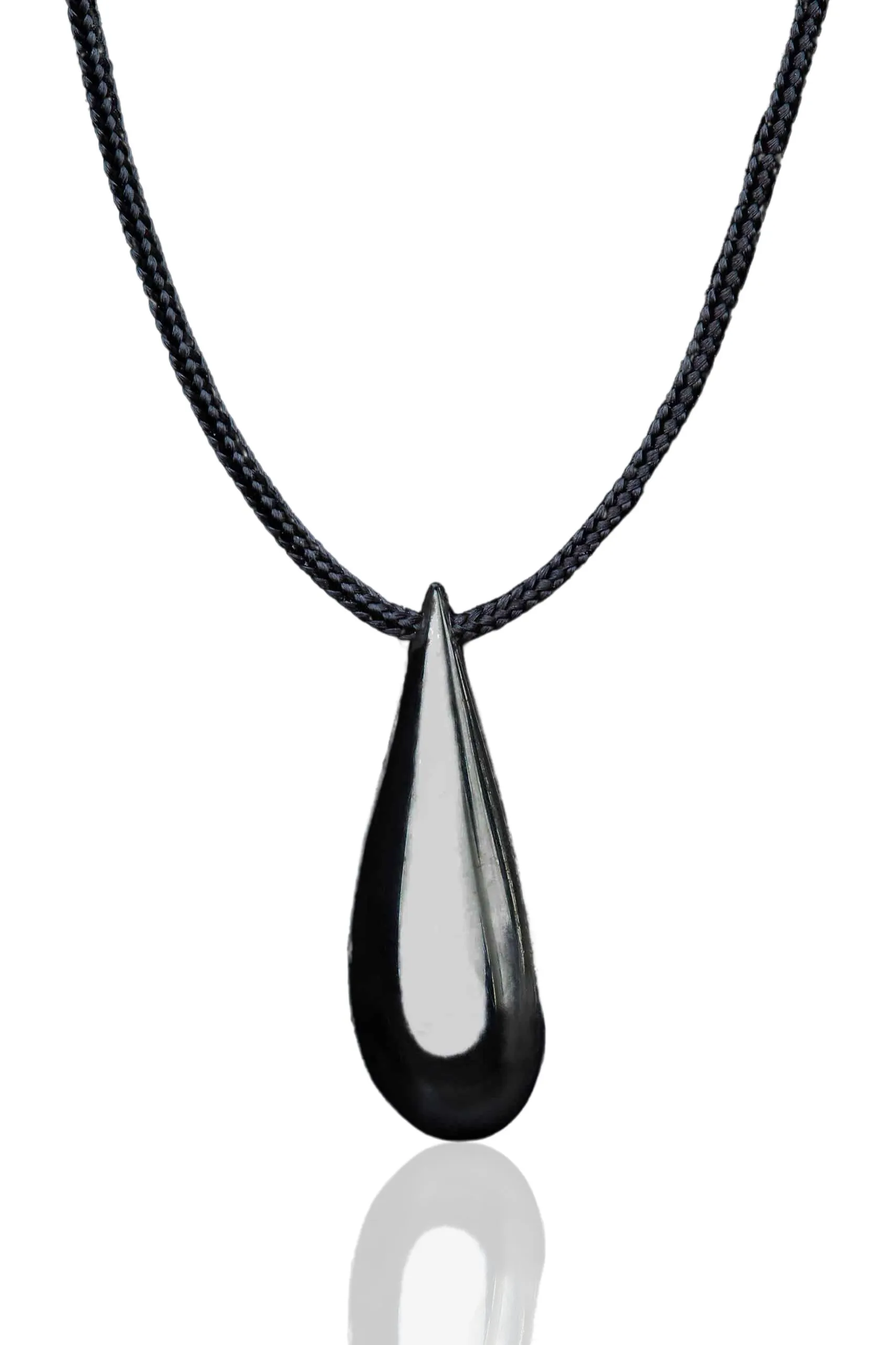 Handmade Jewellery | Drop black plated silver necklace main