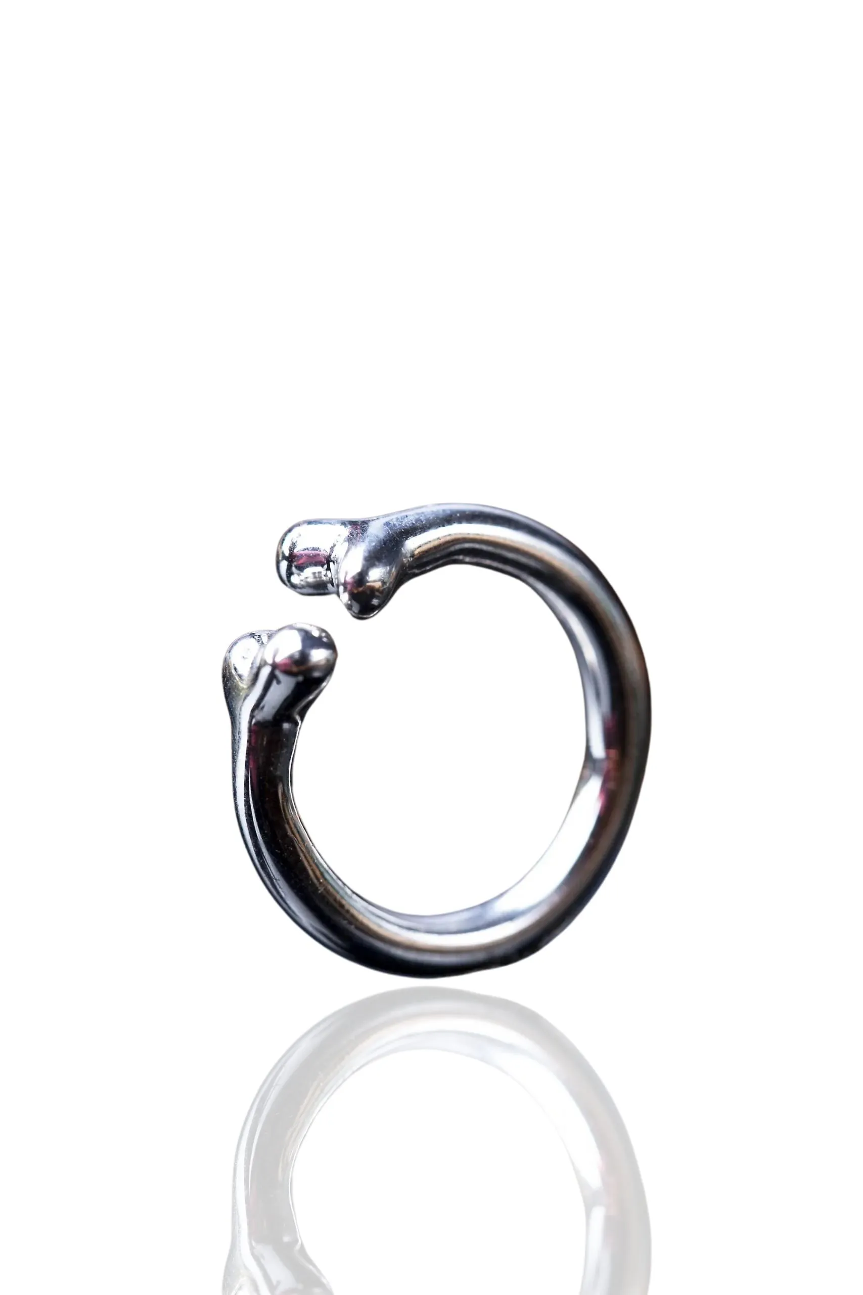 Bone adjustable silver ring