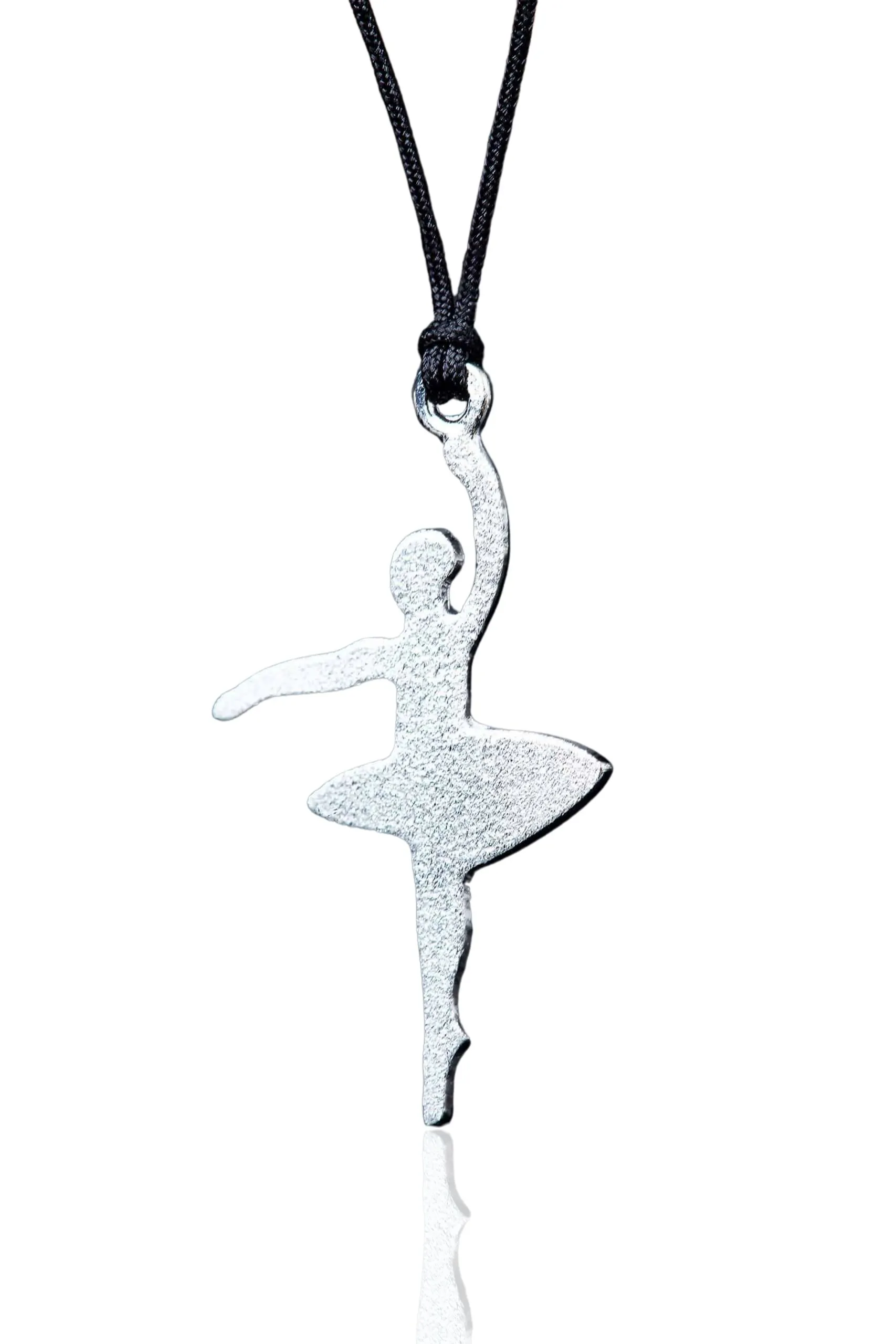 Handmade Jewellery | Ballet dancer rhodium plated silver necklace main