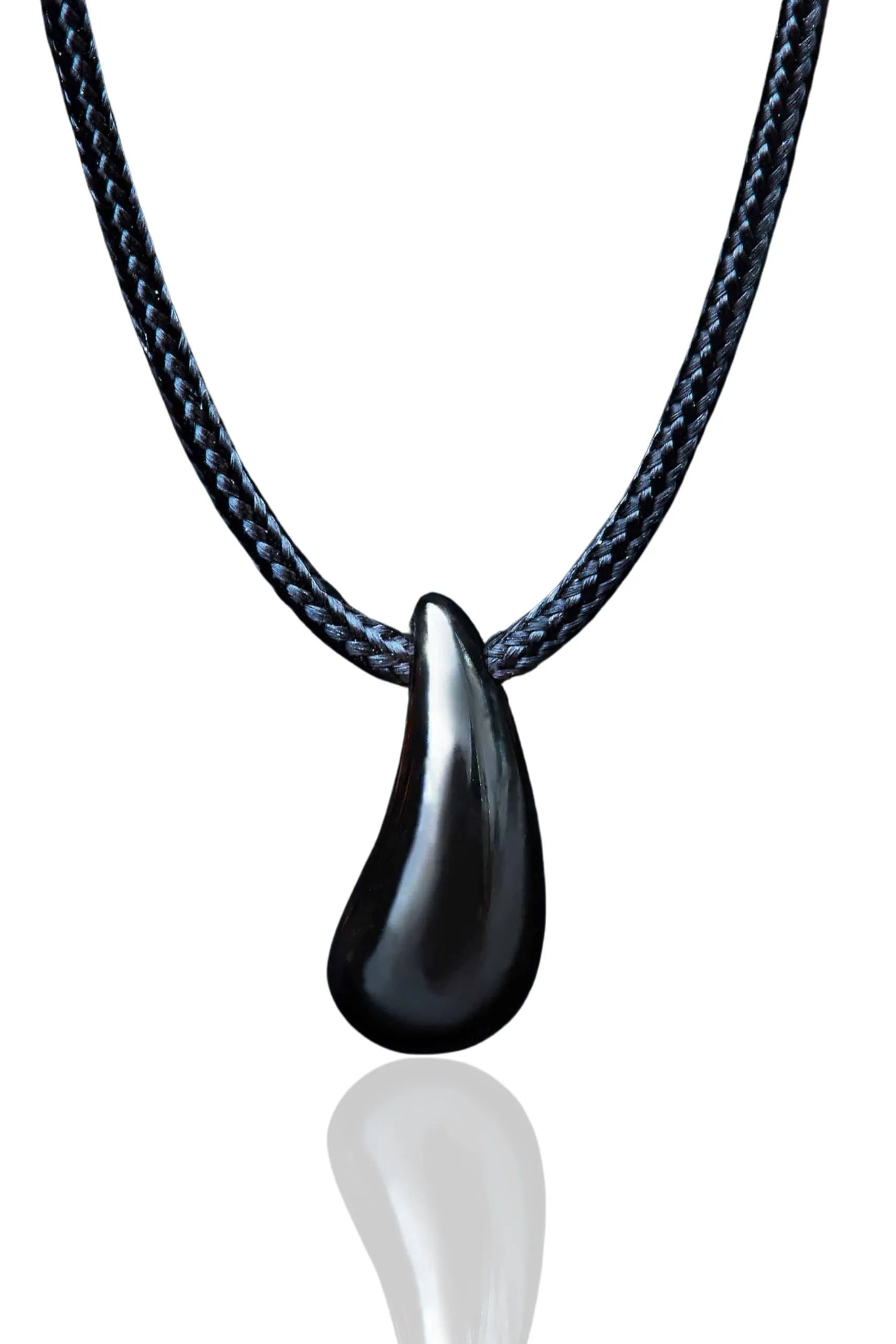 Handmade Jewellery | Drop black plated silver necklace main