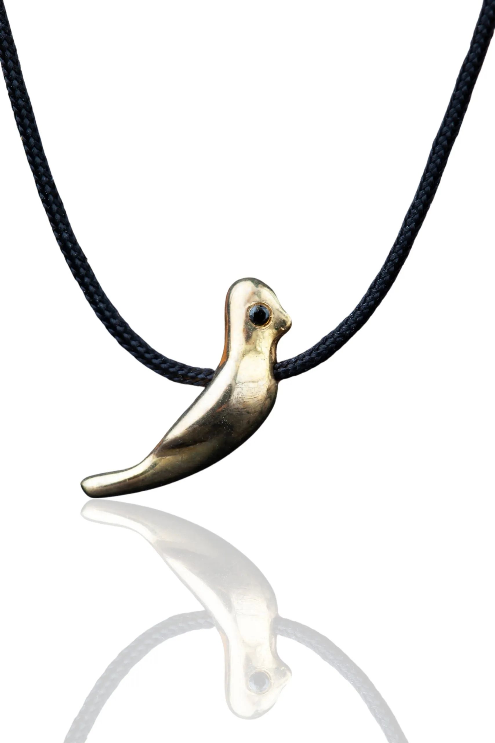 Handmade Jewellery | Bird gold plated silver pendant main