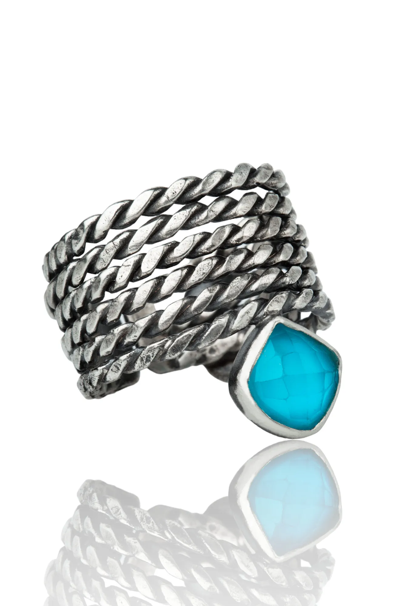 Handmade Jewellery | Turquoise handmade oxidized silver ring main