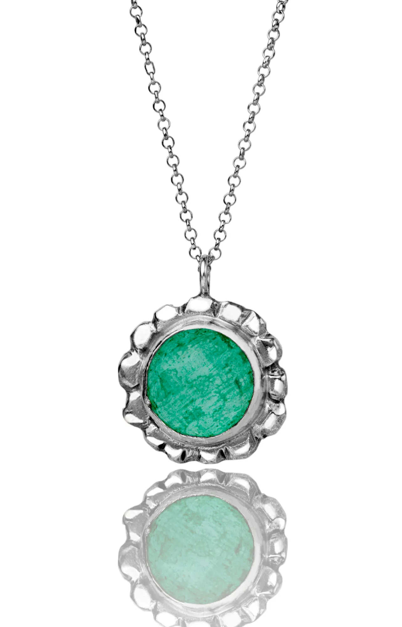 Handmade Jewellery | Aventurine flower handmade silver necklace main