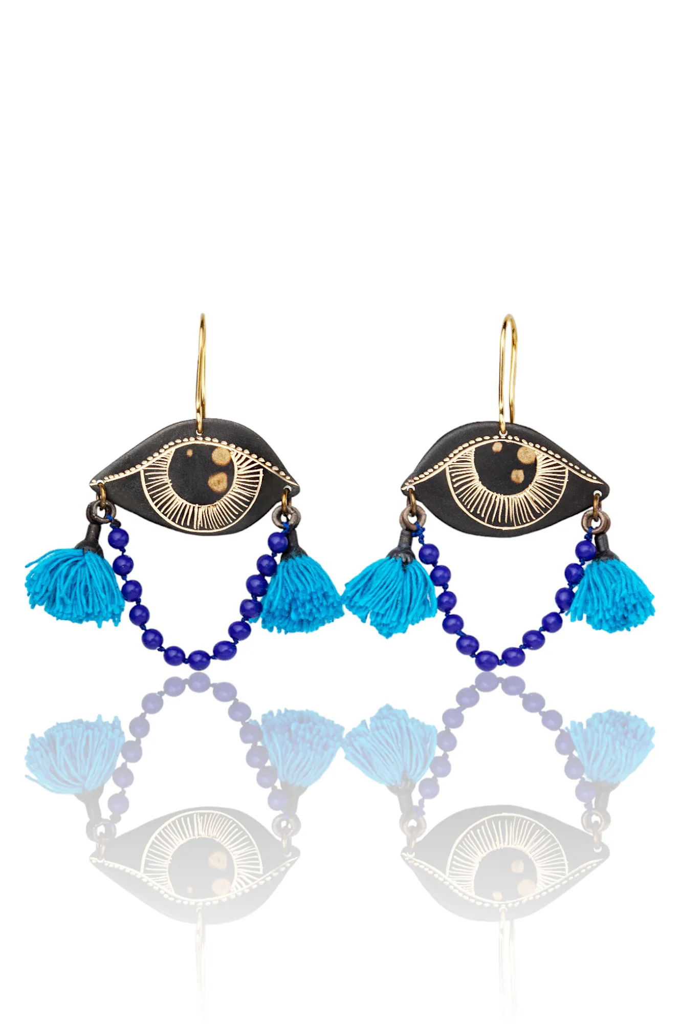 Eyes handmade earrings with lapis lazouli