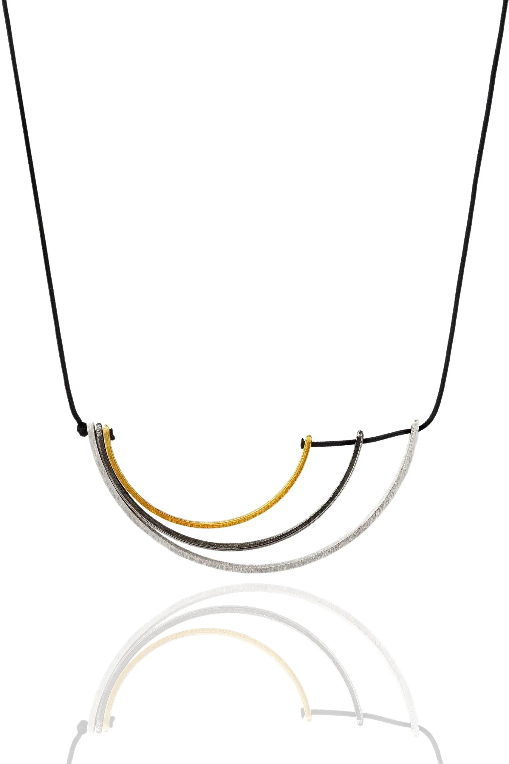 Handmade Jewellery | Minimal geometric multi plated bronze necklace main