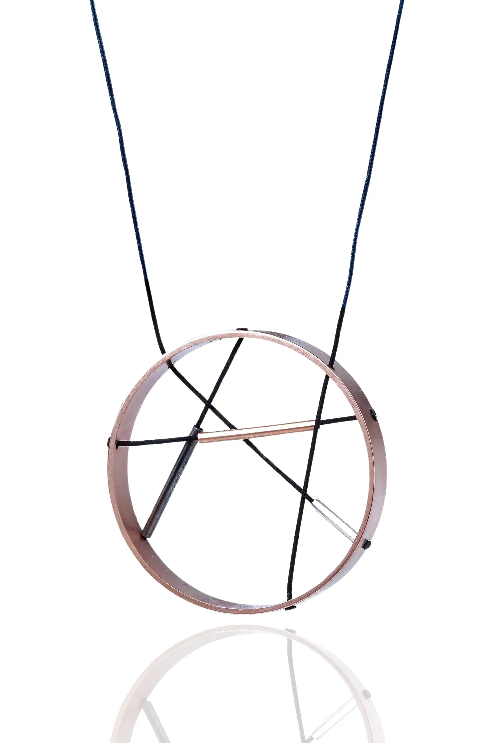 Minimal round multi-plated bronze necklace