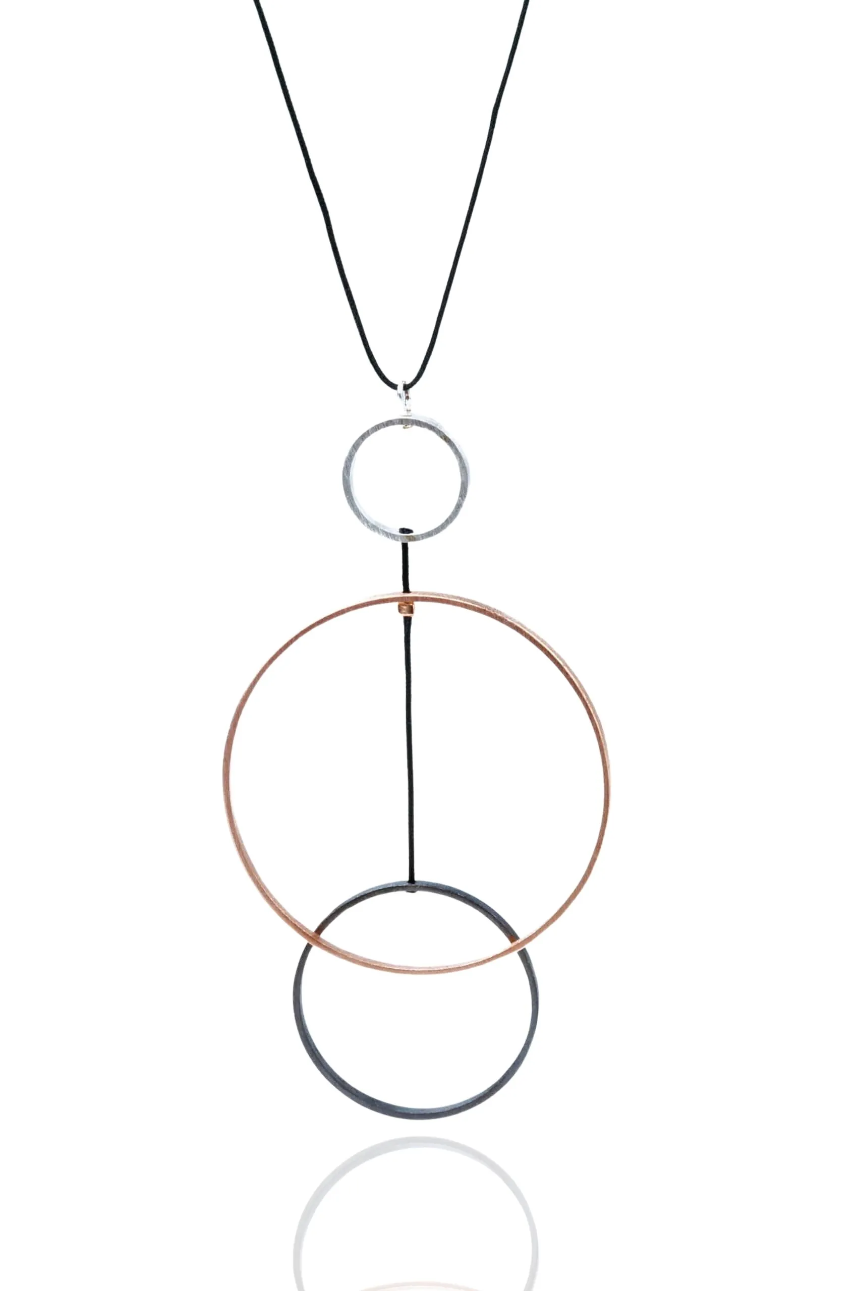 Handmade Jewellery | Geometric multi plated circular bronze necklace main