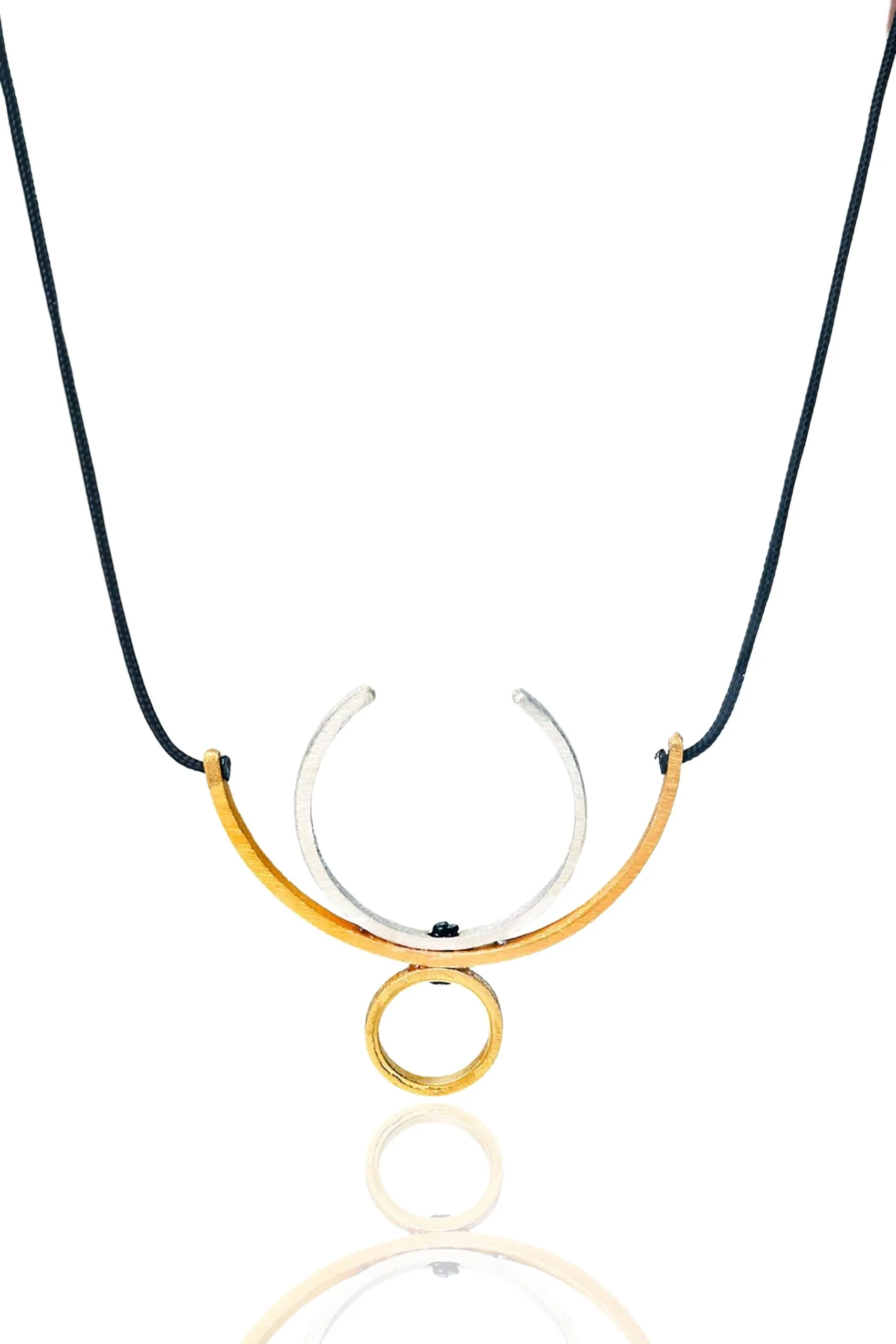 Minimal lotus multi-plated bronze necklace