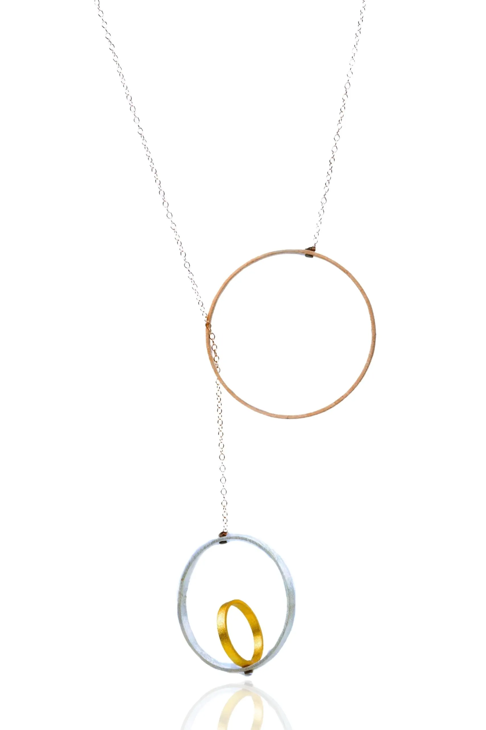 Handmade Jewellery | Minimal geometric multi plated bronze necklace main