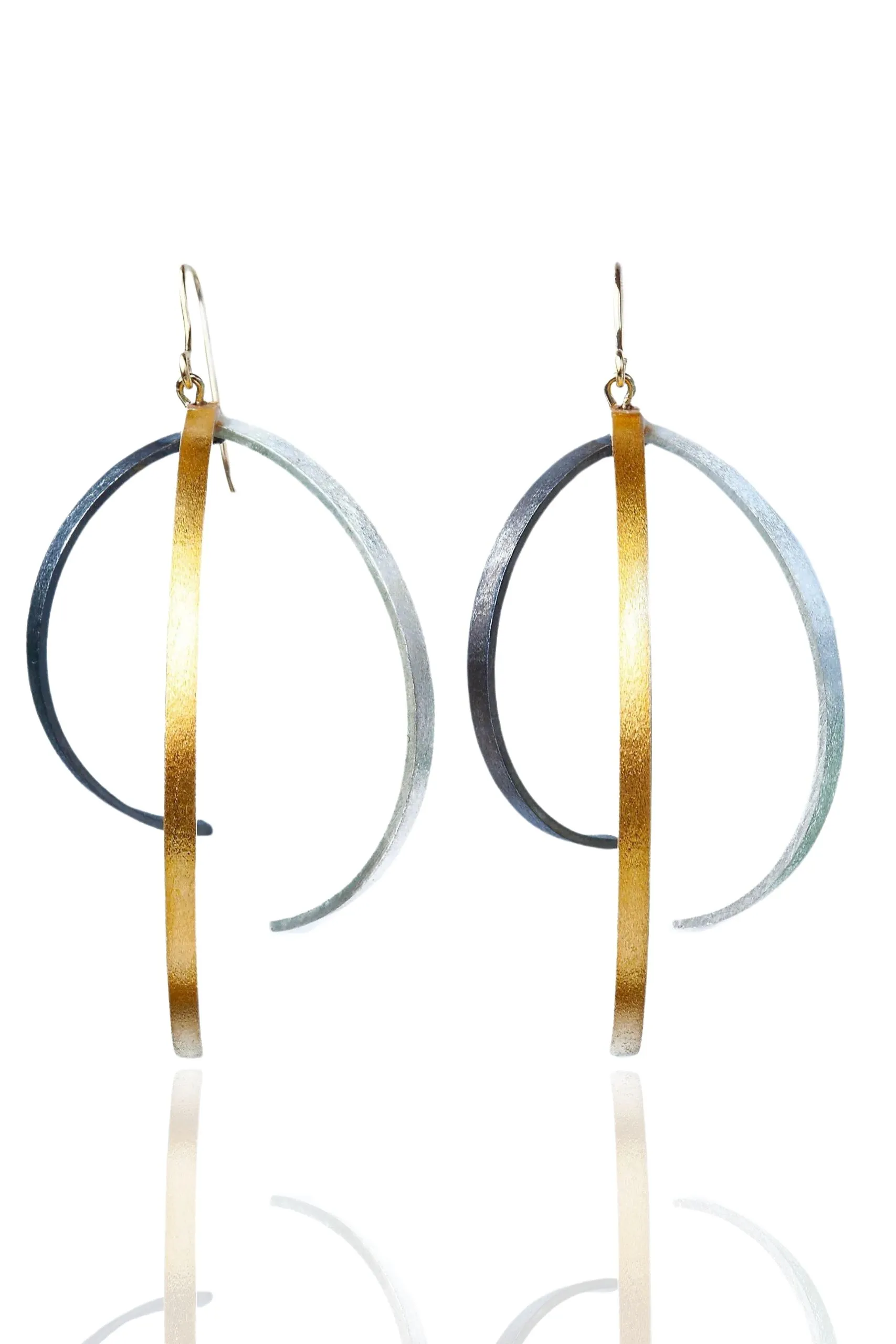 Handmade Jewellery | Minimal multi plated bronze earrings main