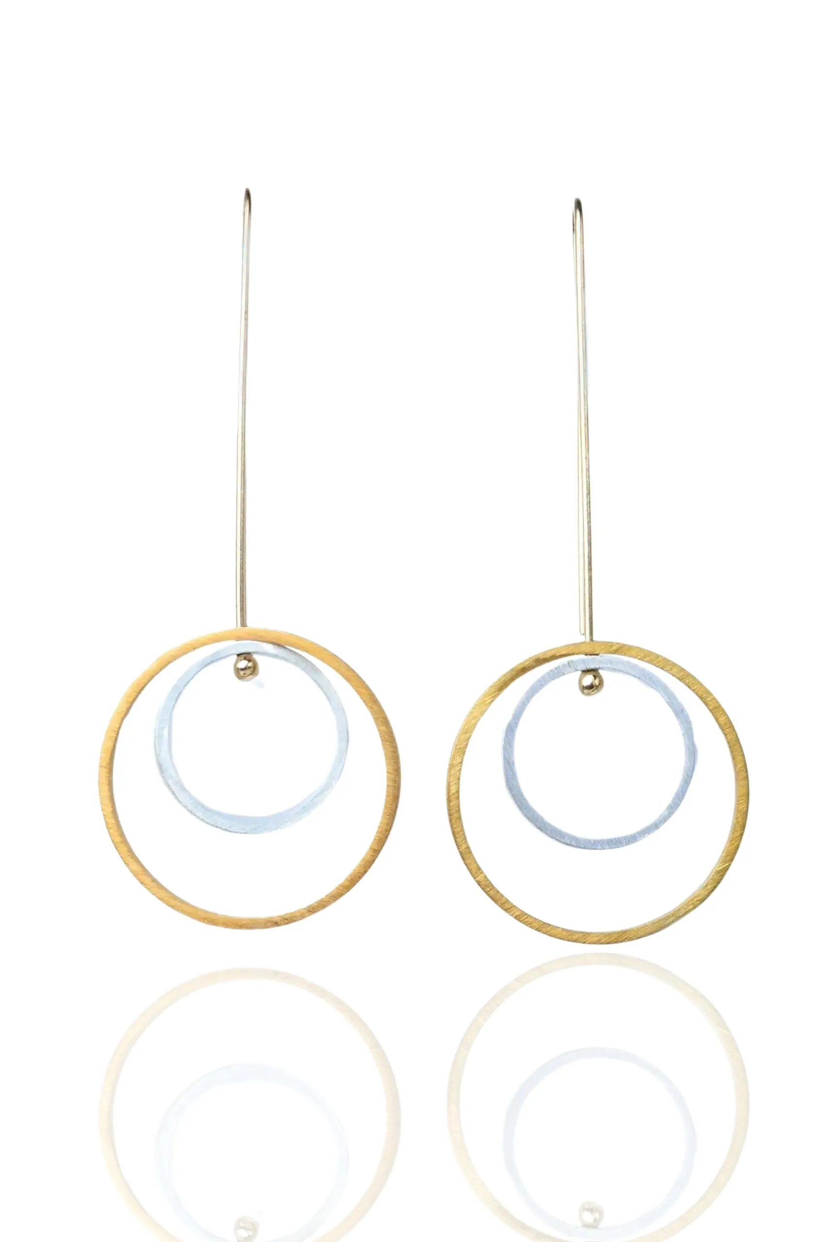 Minimal geometric multi-plated bronze earrings