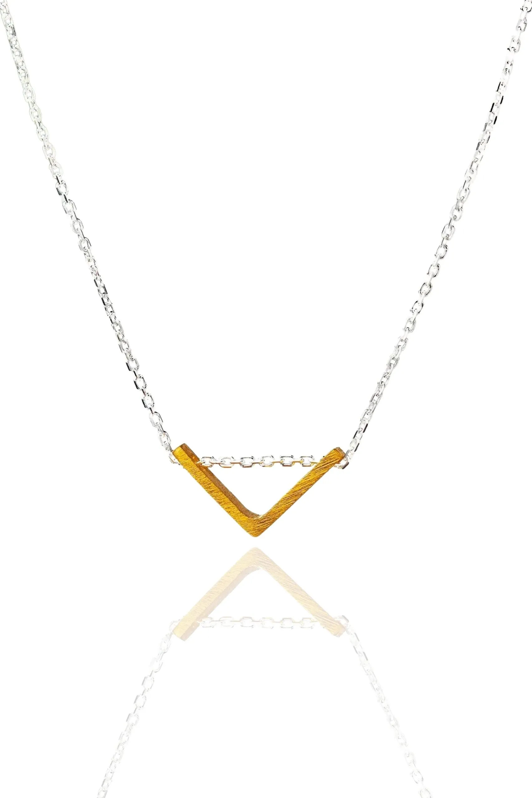 Minimal triangle bronze necklace