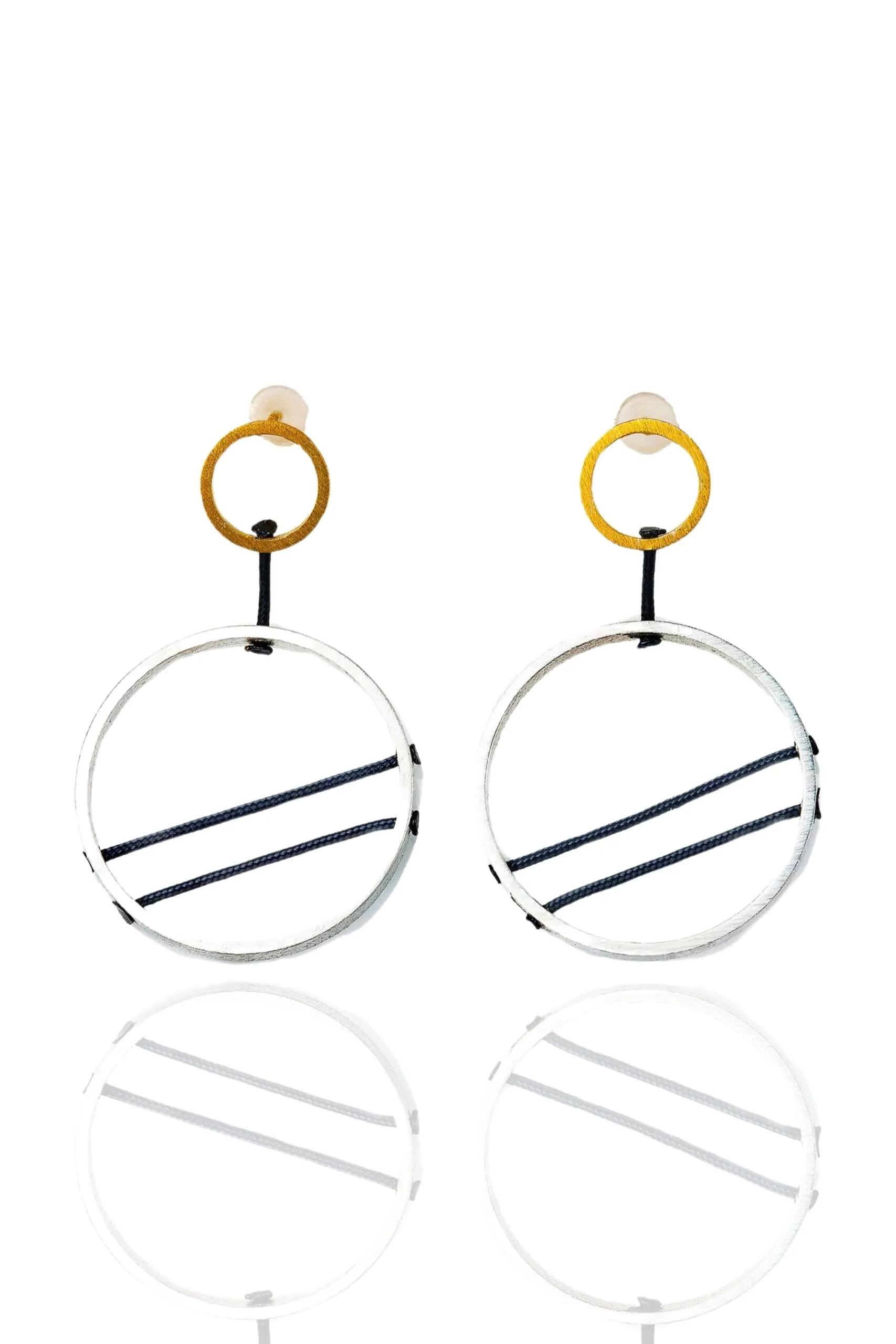 Handmade Jewellery | Minimal geometric multi plated bronze earrings main