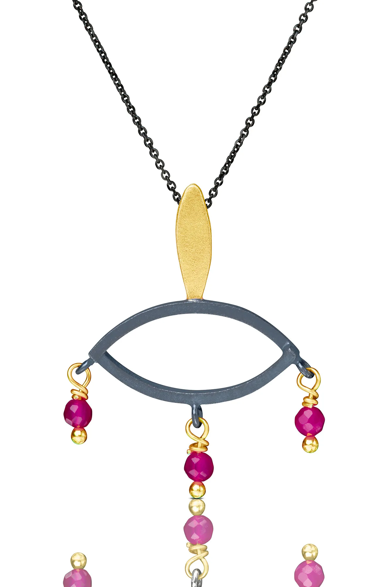 Handmade Jewellery | Handmade eye minimal necklace and rubies main