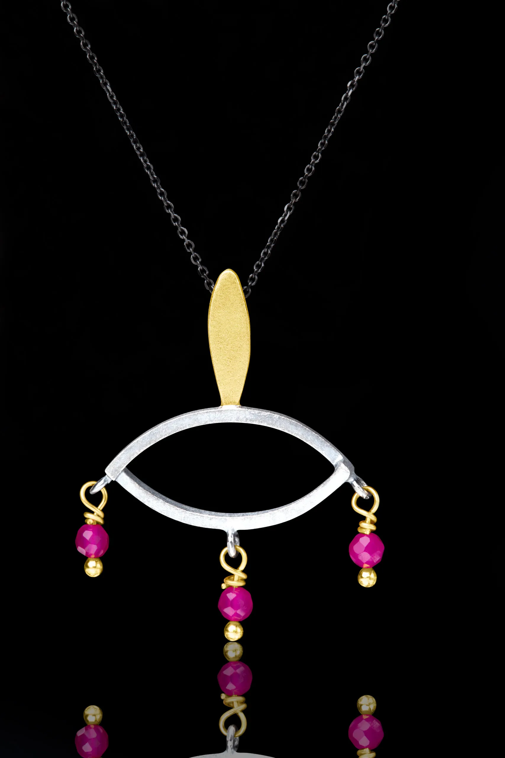 Handmade Jewellery | Handmade eye minimal necklace and rubies gallery 3