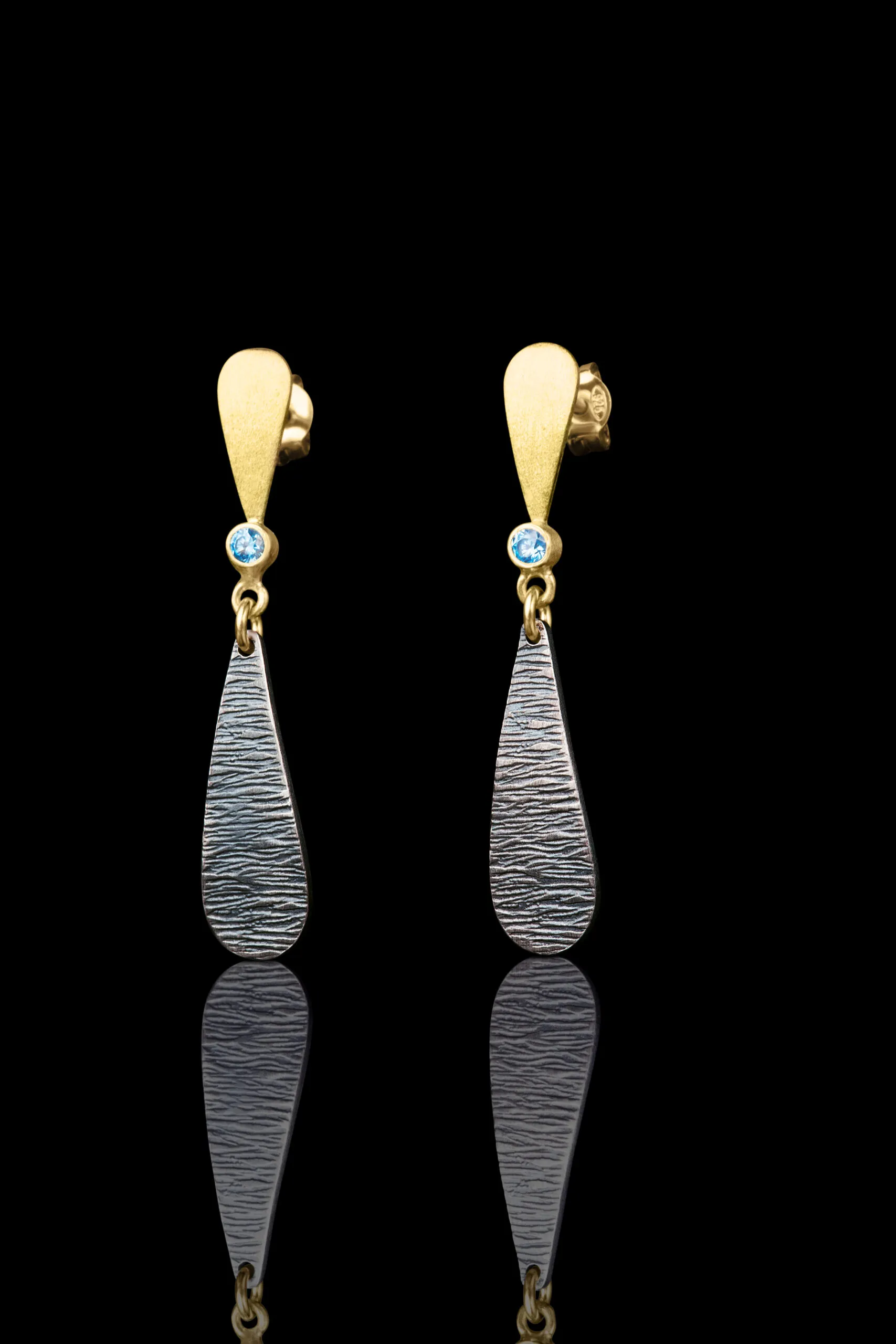 Handmade Jewellery | Drop handmade textured silver earrings gallery 2