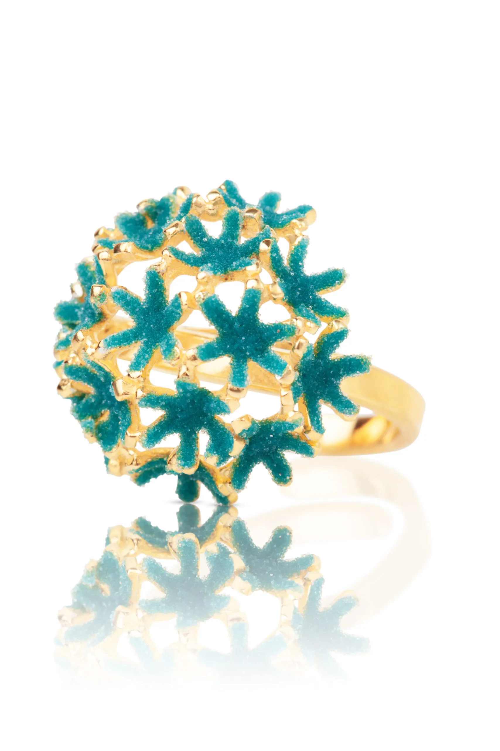 Handmade Jewellery | Dandelion handmade gold plated silver ring gallery 3