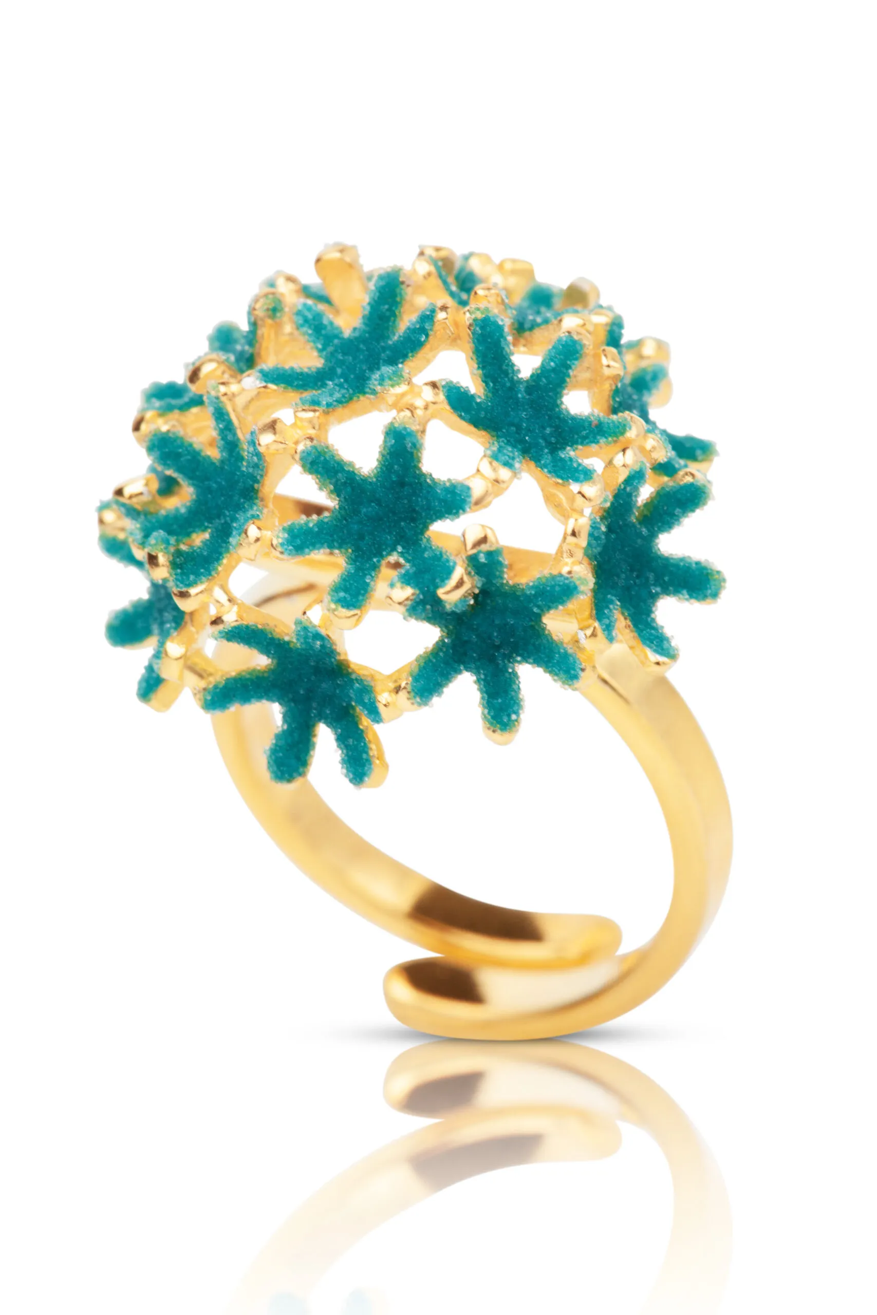 Handmade Jewellery | Dandelion handmade gold plated silver ring main