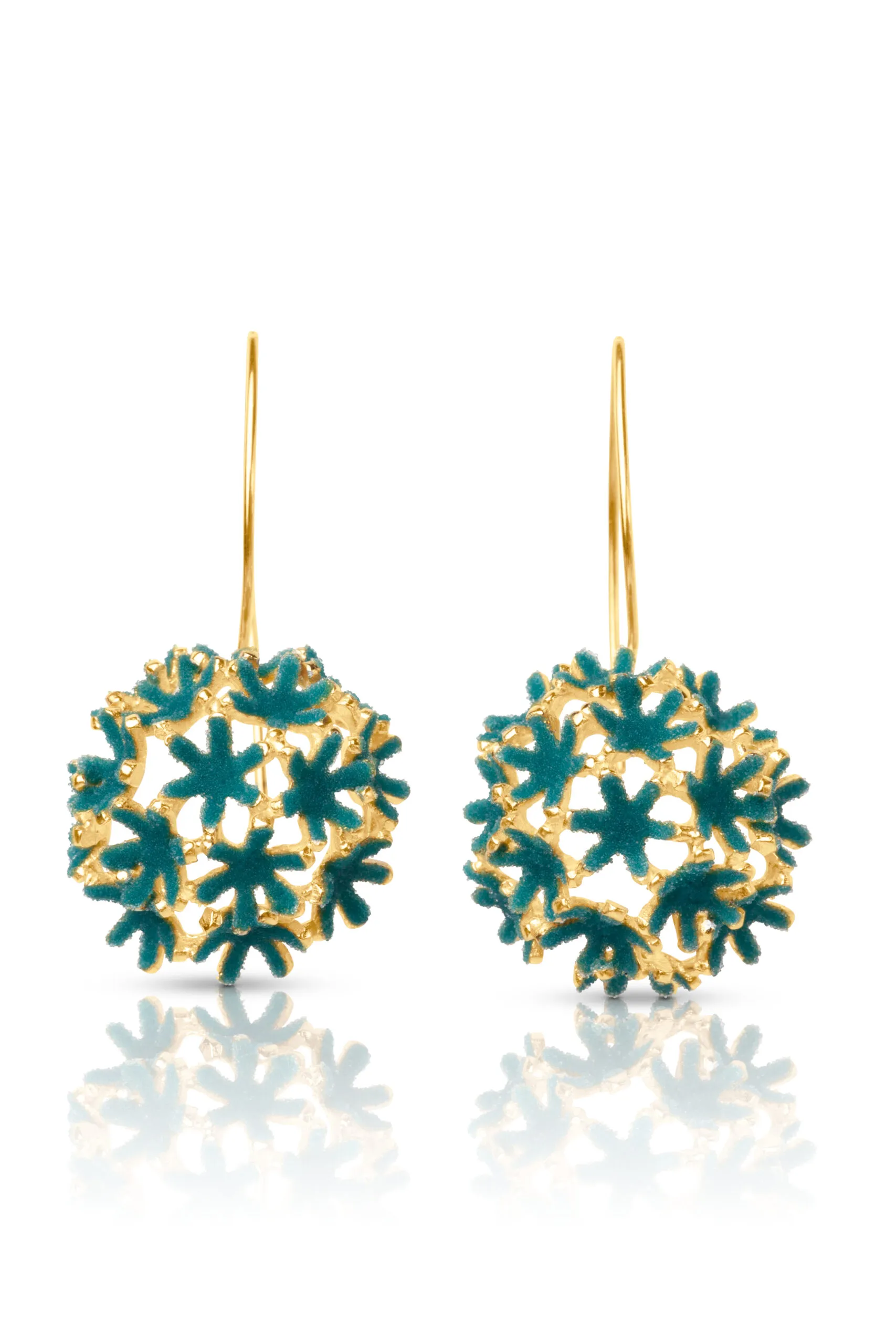 Handmade Jewellery | Dandelion handmade gold plated silver earrings main