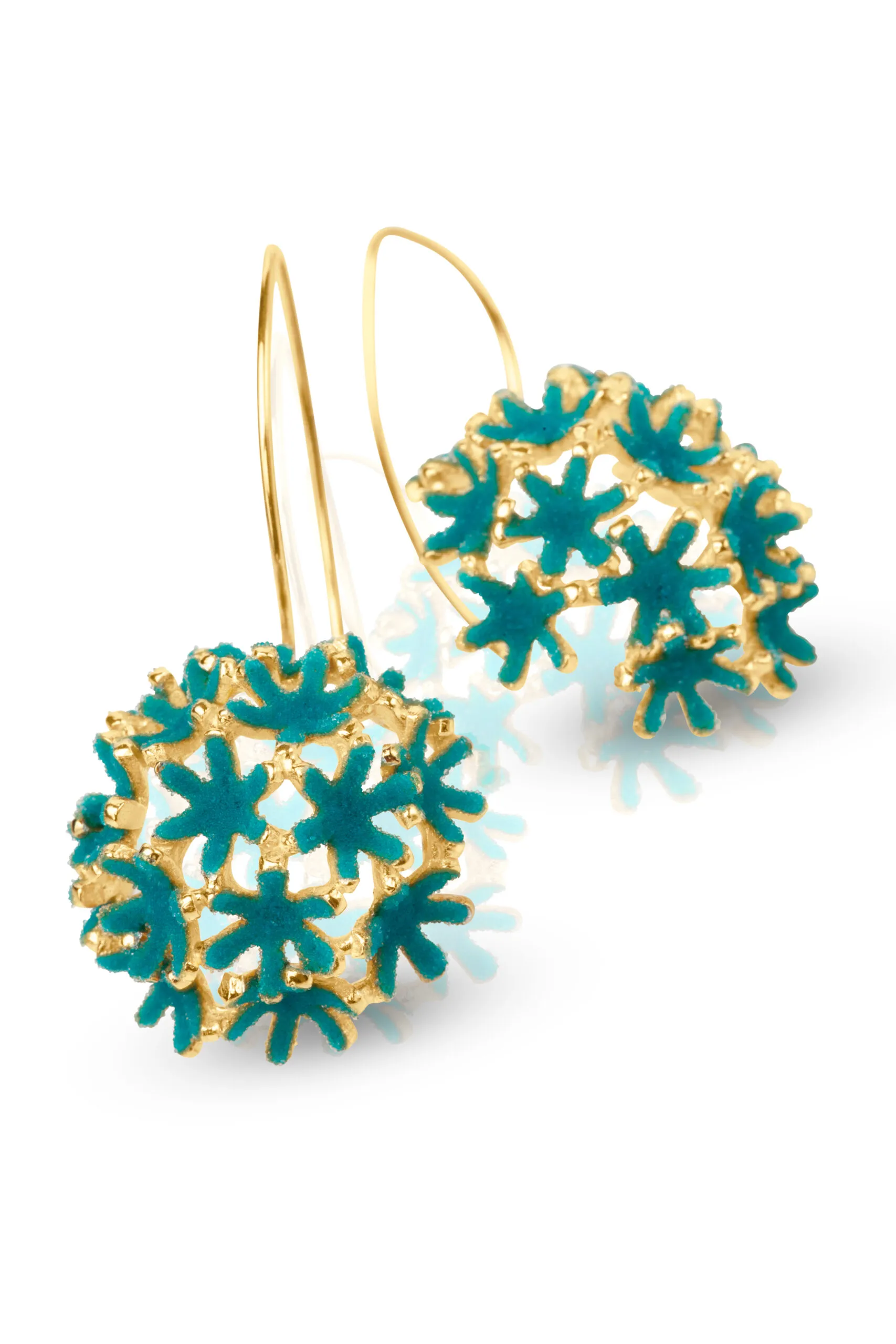 Handmade Jewellery | Flowers' bouquet handmade gold plated silver earrings gallery 5