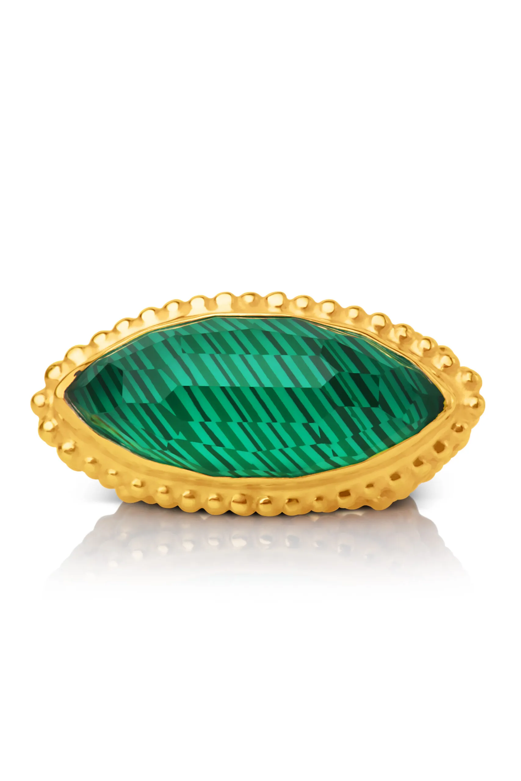 Handmade Jewellery | Handmade statement malachite gold plated silver ring gallery 2