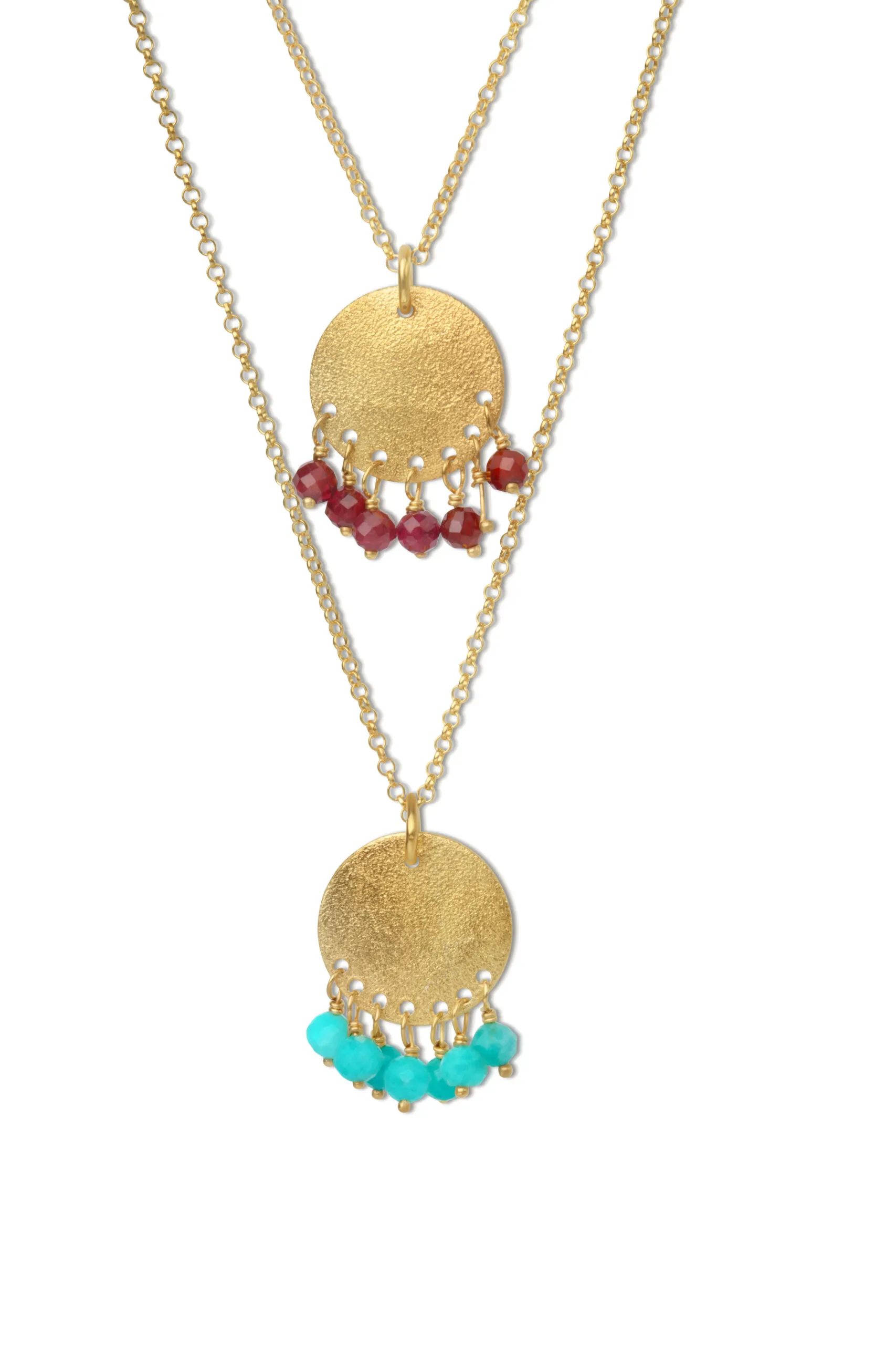 Handmade Jewellery | Handmade gold plated silver necklace and chalcedony gallery 1