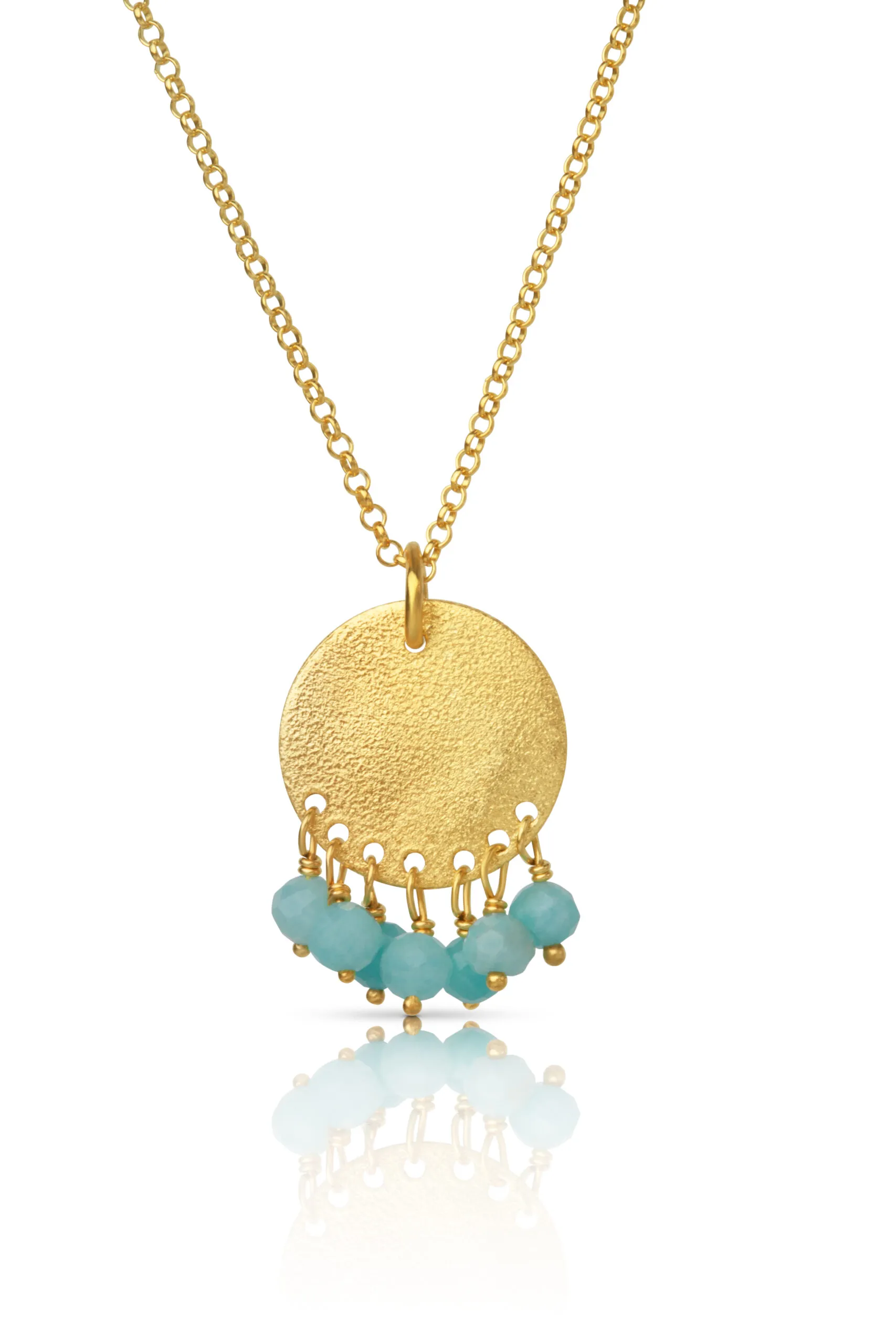 Handmade Jewellery | Handmade gold plated silver necklace and chalcedony main