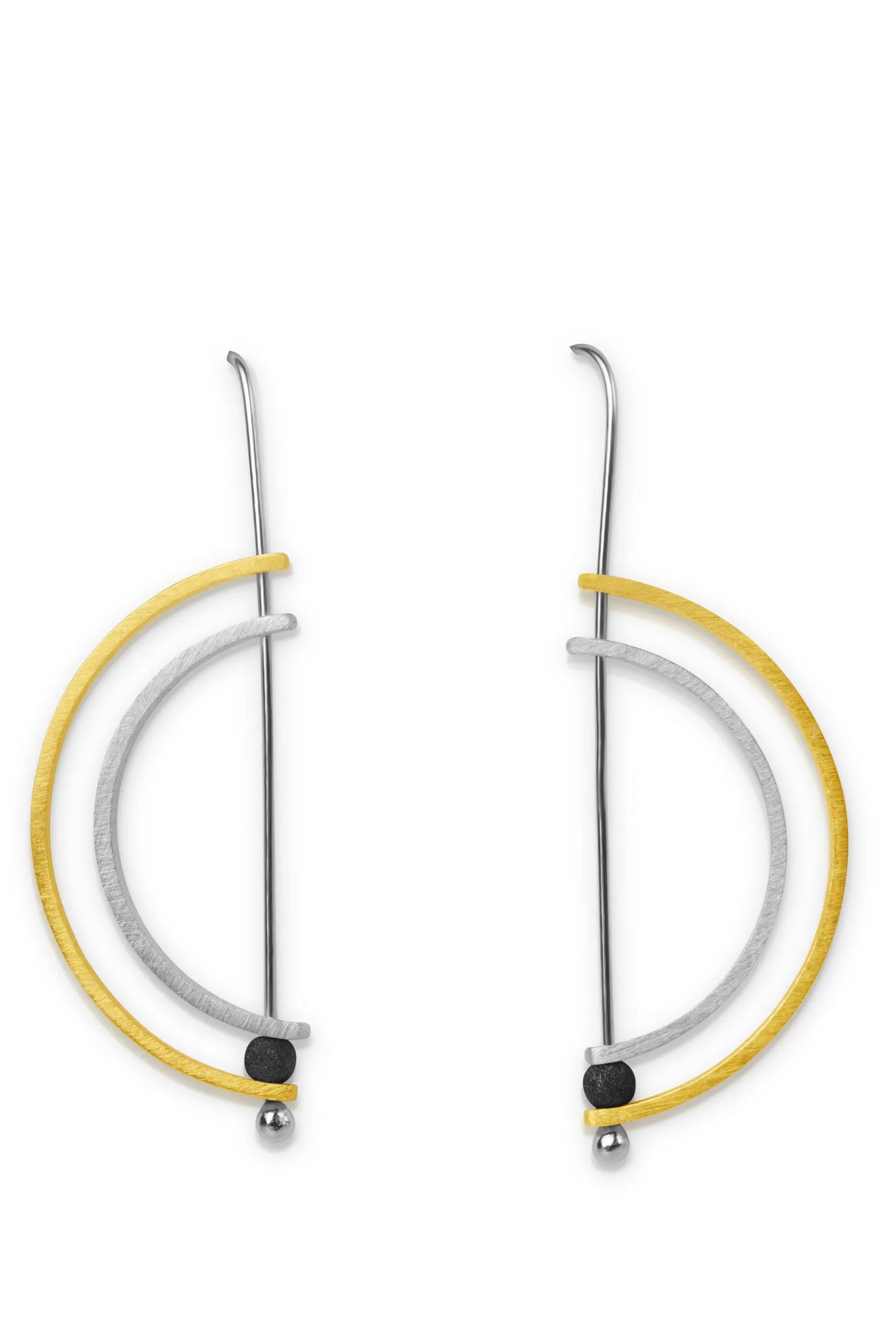 Handmade Jewellery | Geometric handmade multi plated earrings main