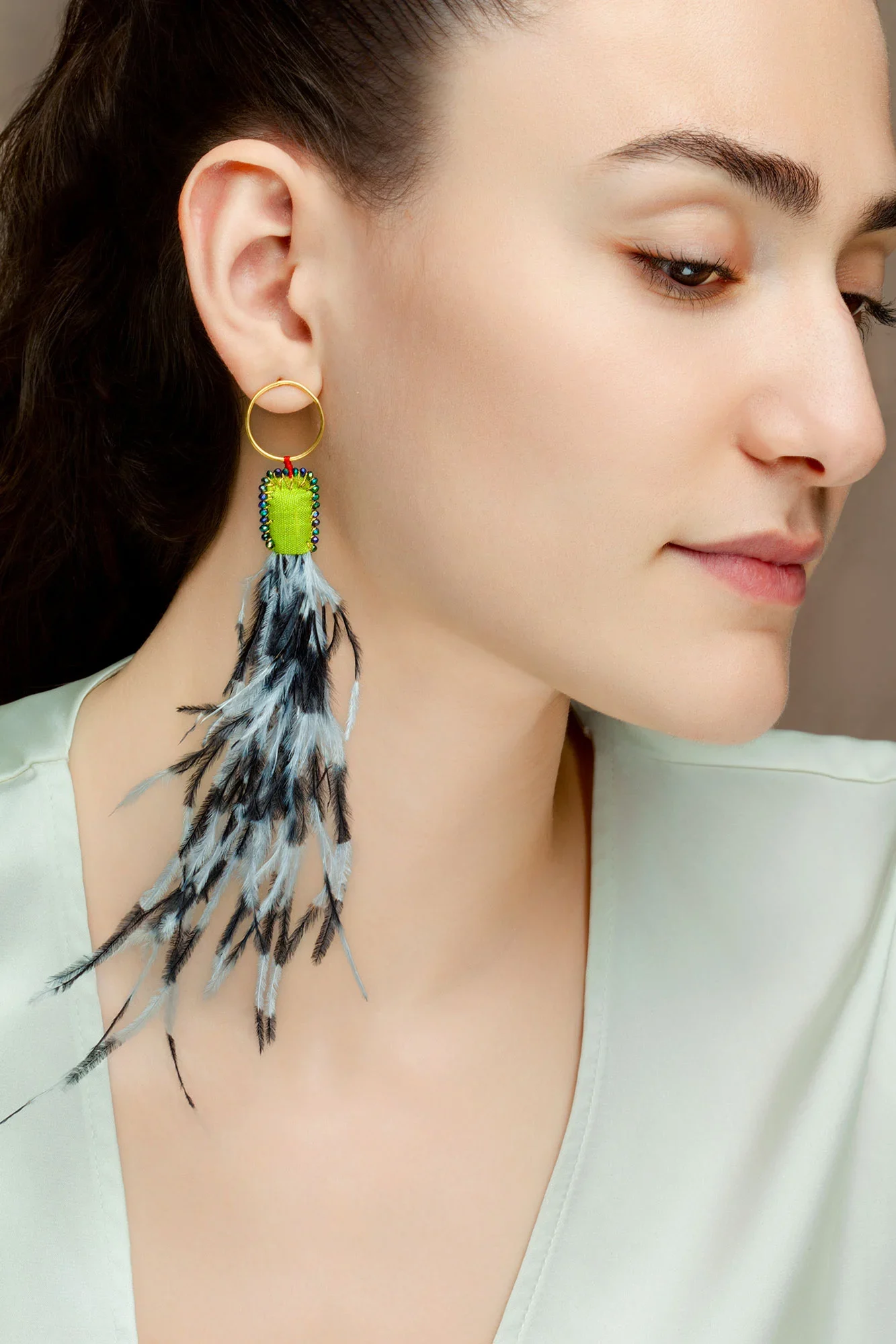 Handmade Jewellery | Silver handmade earrings with variety of precious elements gallery 2